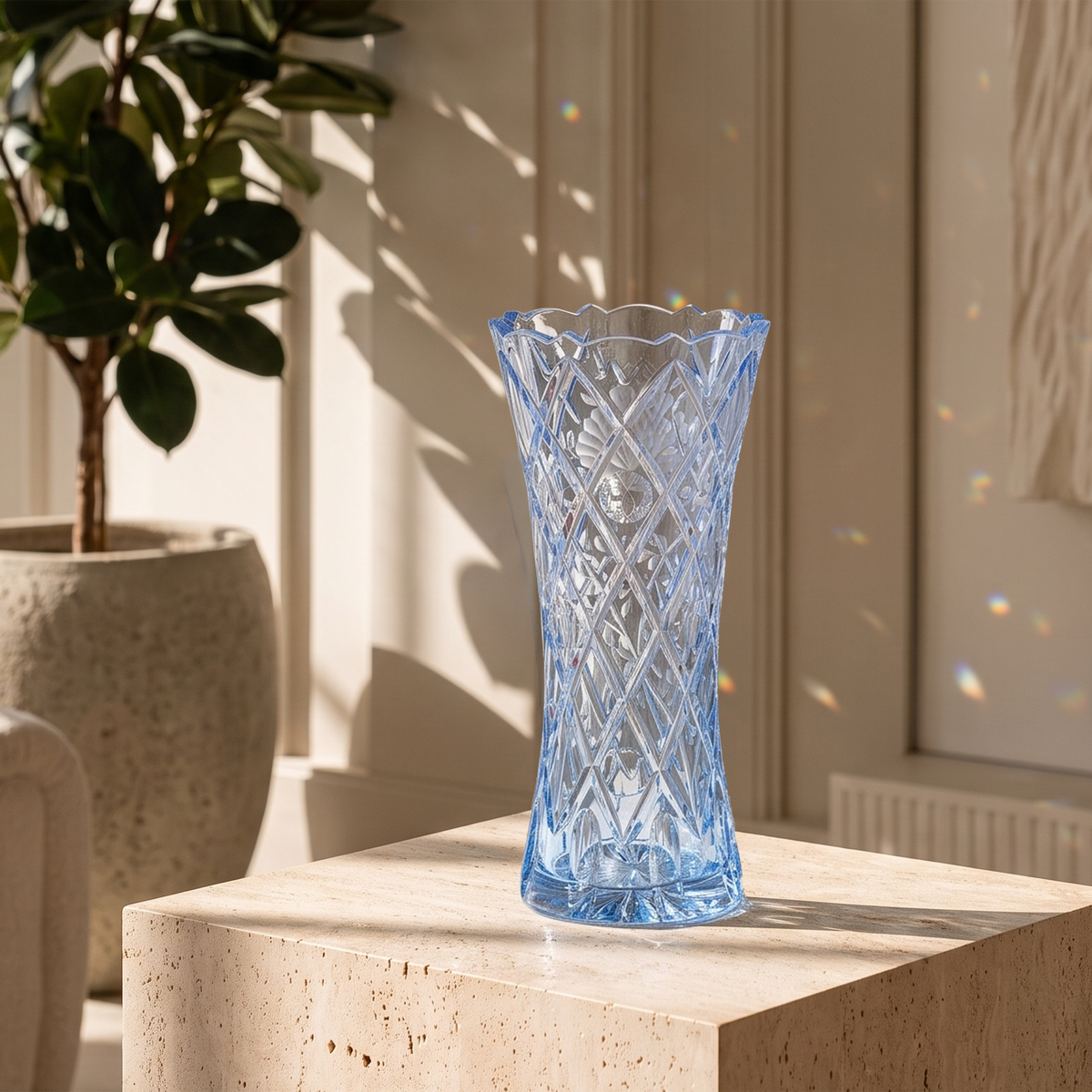 Crystal Sunrose Lavender Vase