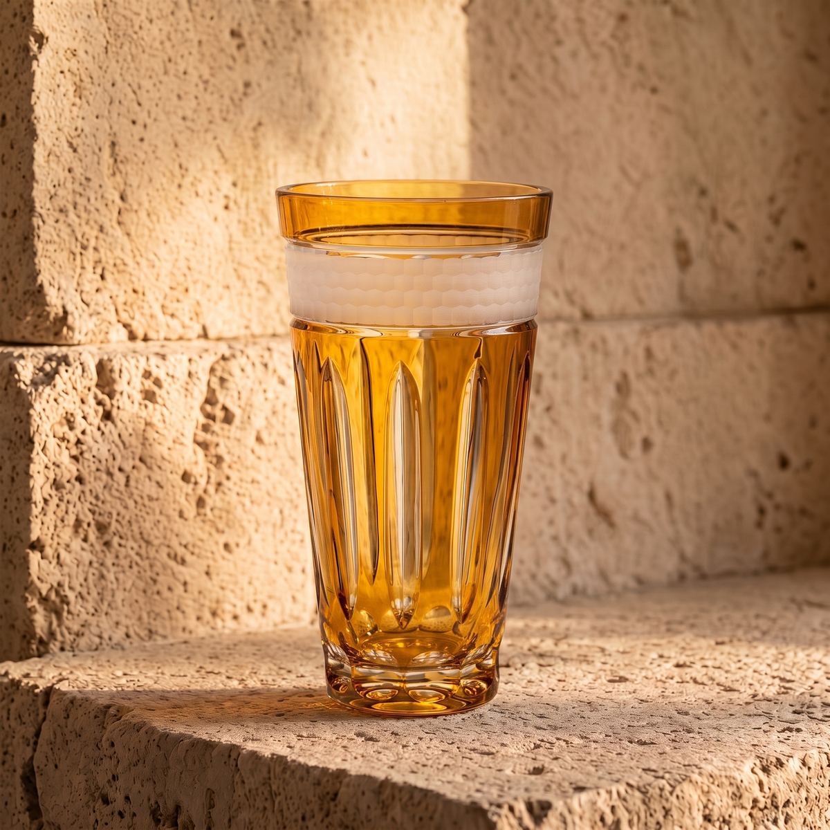 Crystal Bloom Amber Vase