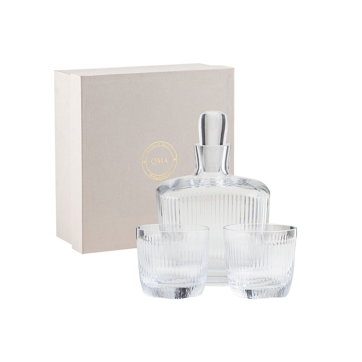 Perfect Serve Gentleman Set Whisky Glass & Decanter Set