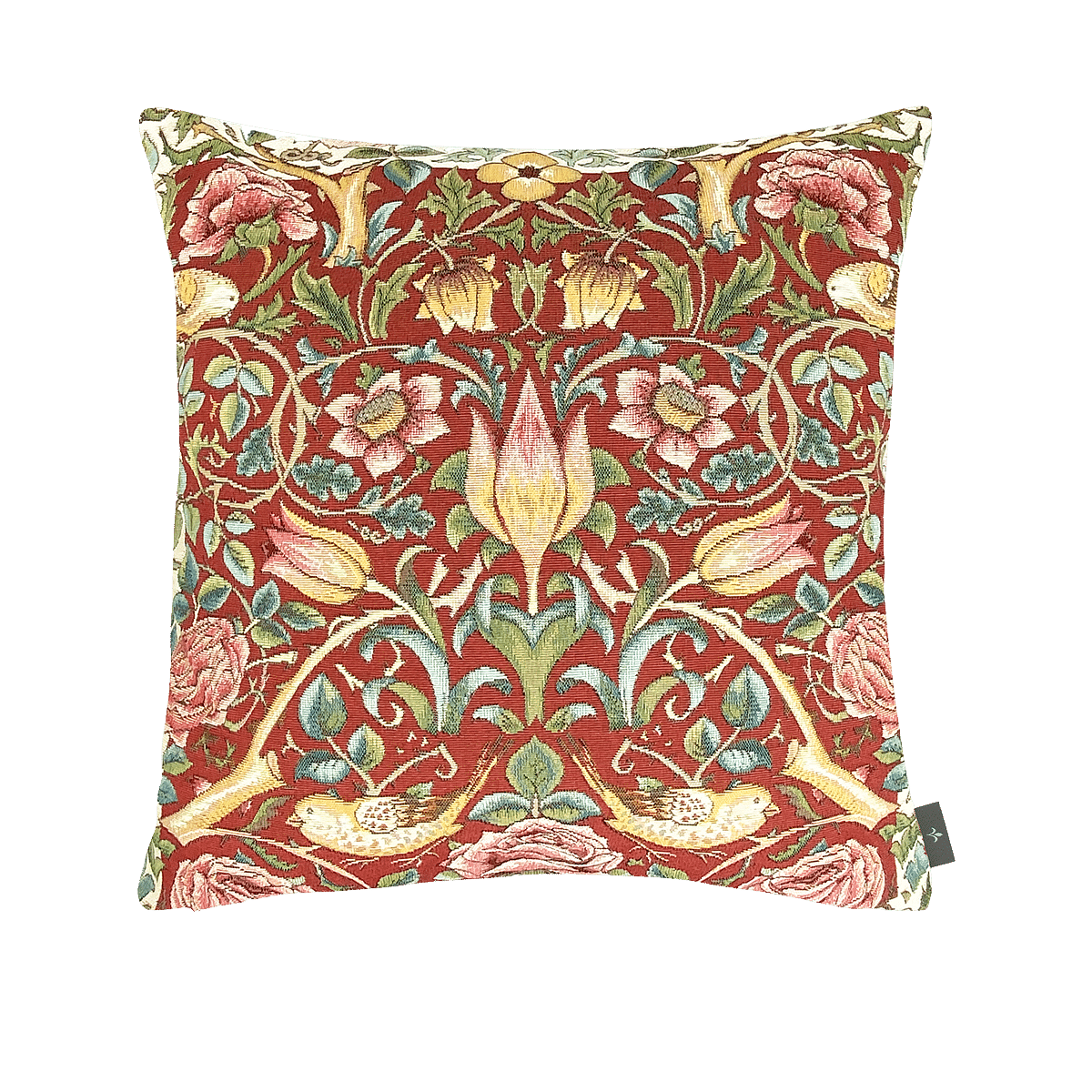 Roses and bird cushion cover