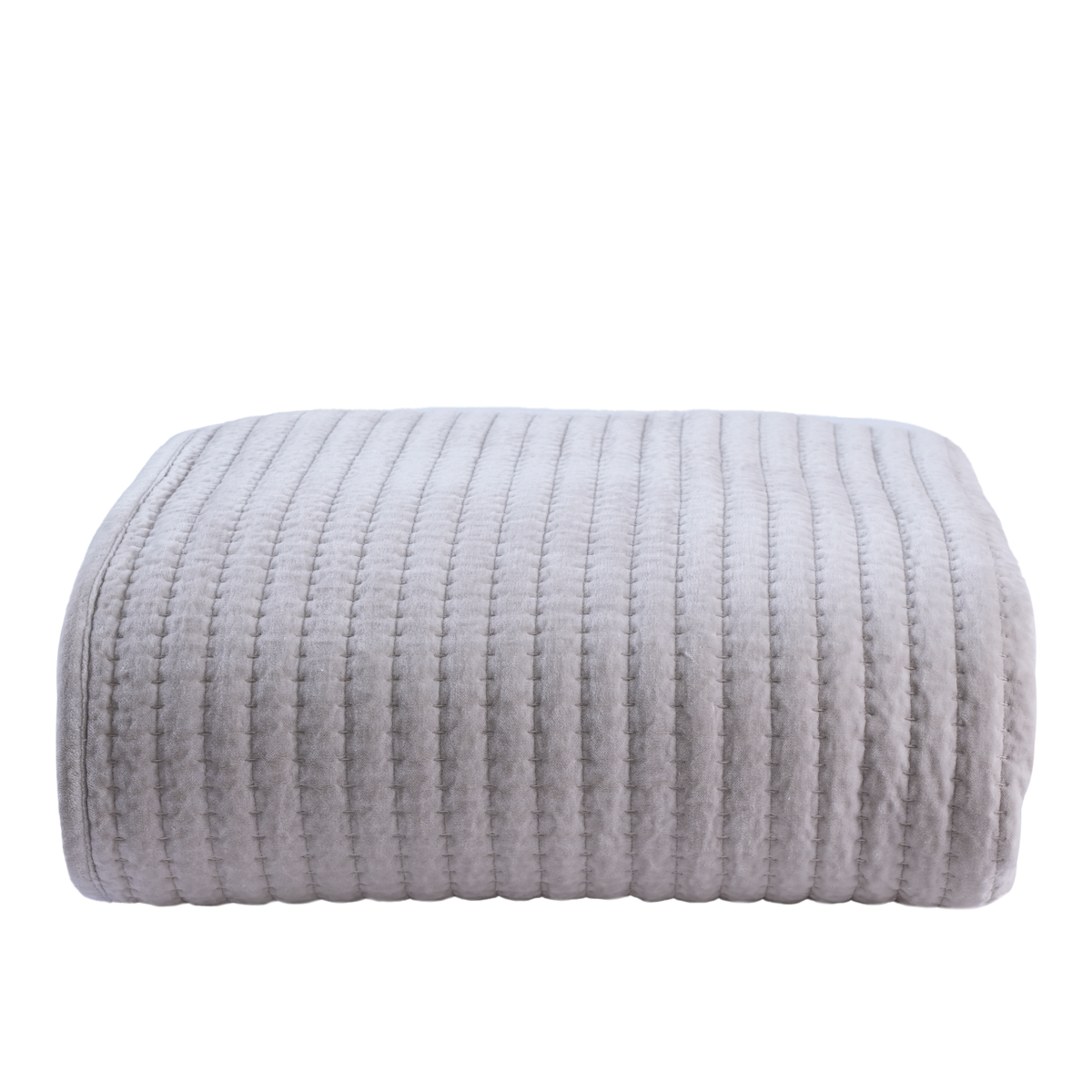 Antalia Cotton Velvet King Bedspread Taupe