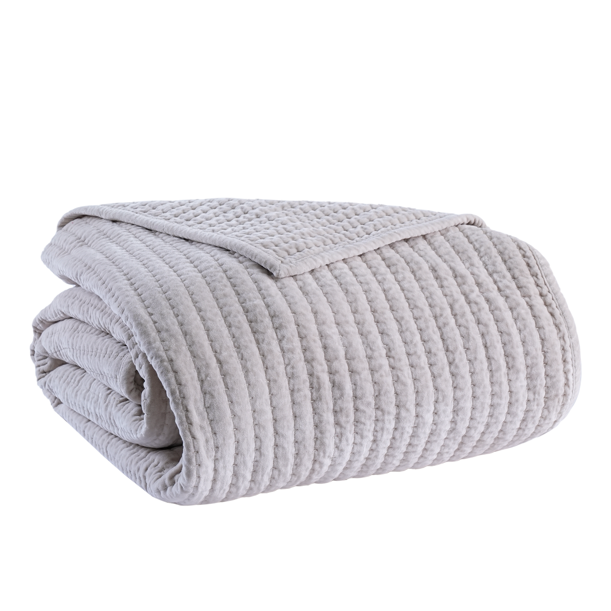 Antalia Cotton Velvet King Bedspread Taupe