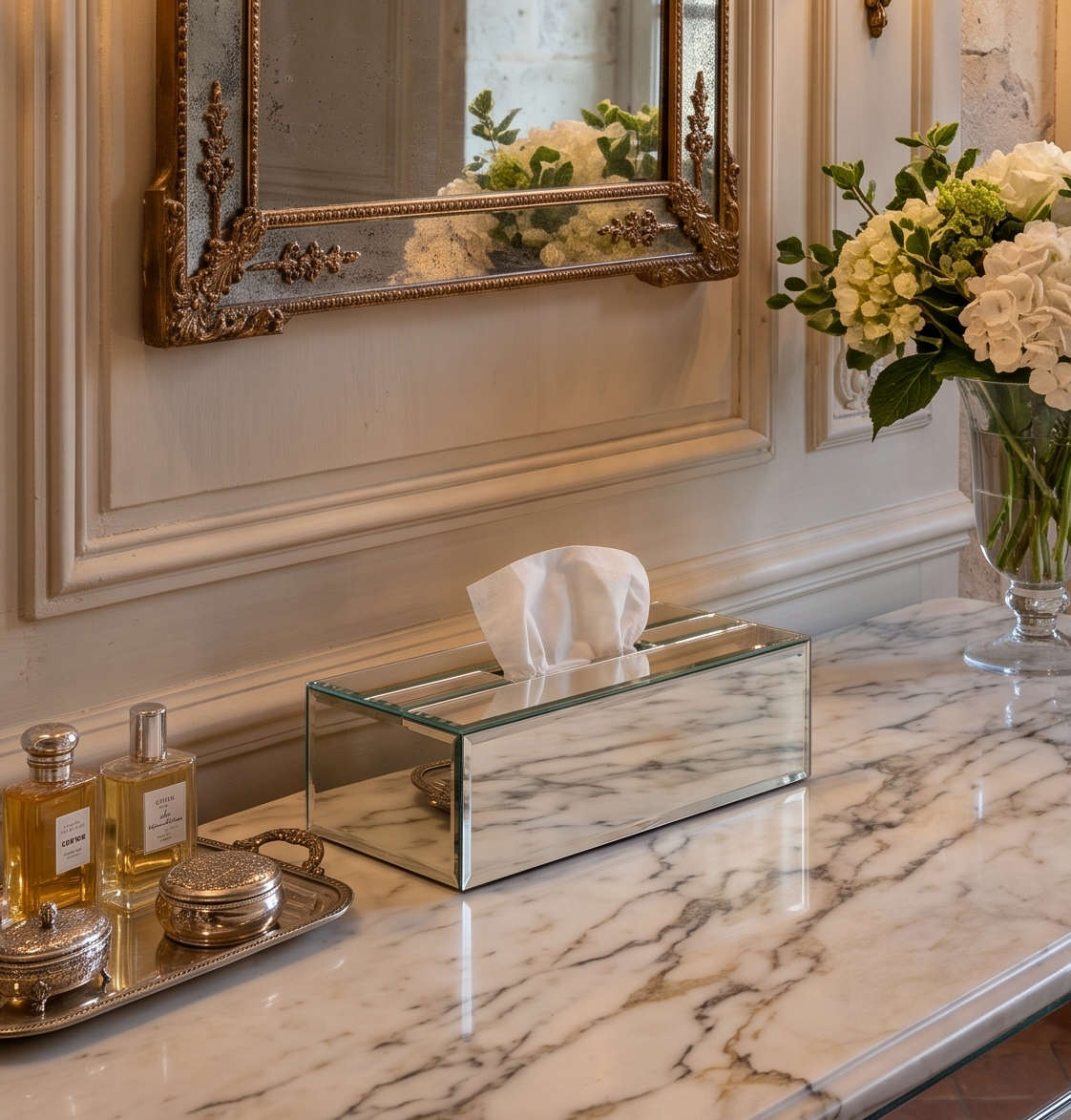 Clear Mirror Tissue Box