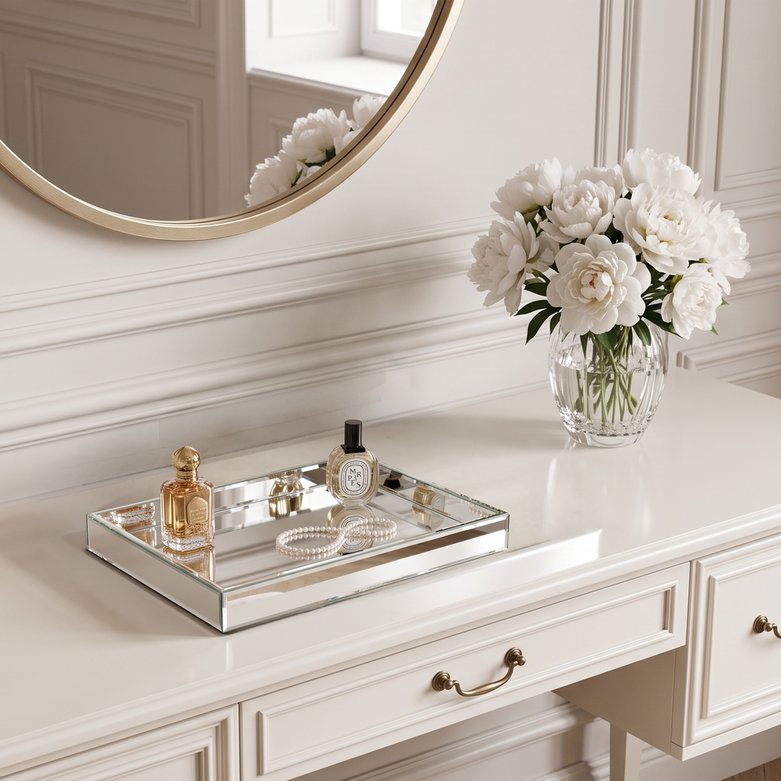 Clear Mirror Vanity Tray