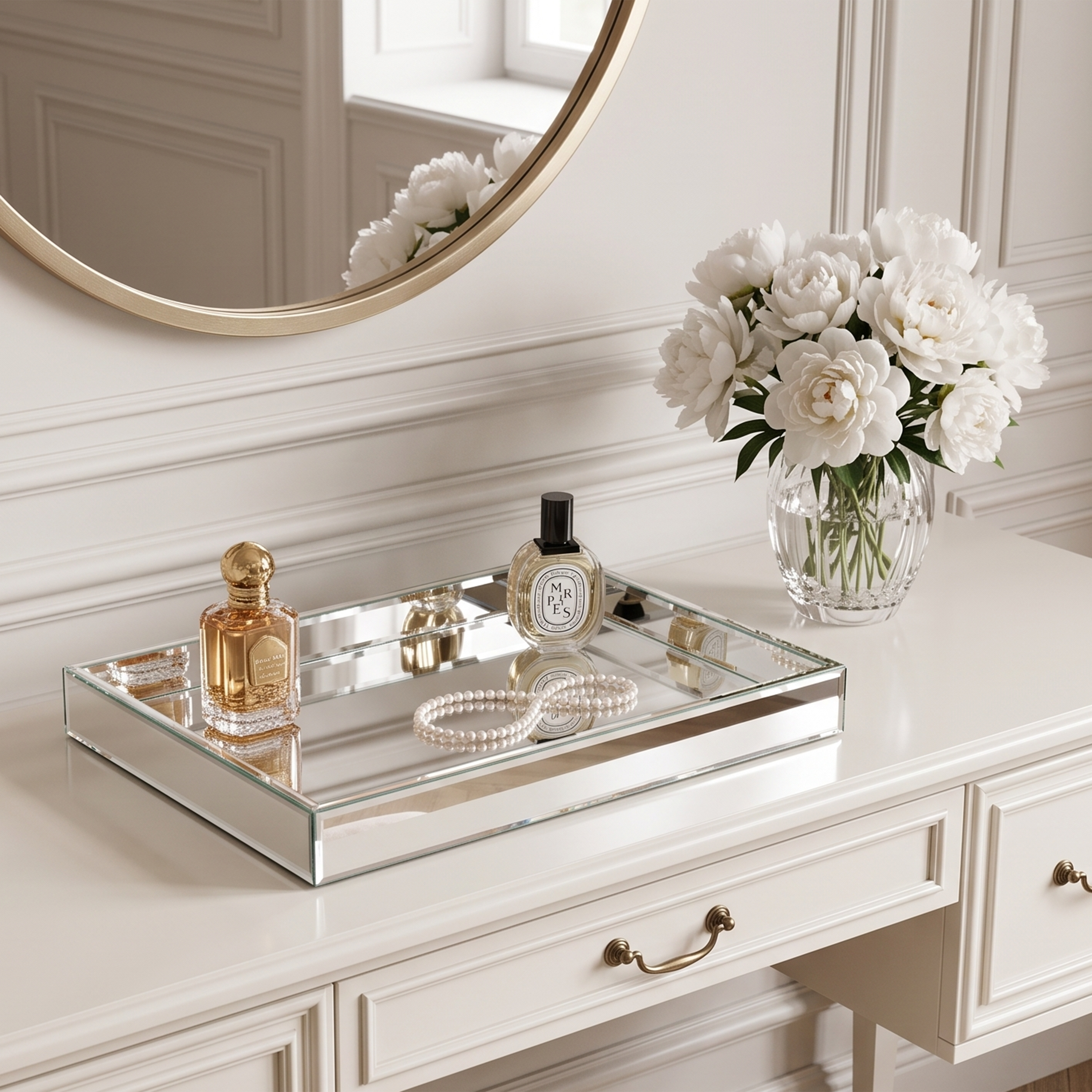 Clear Mirror Vanity Tray