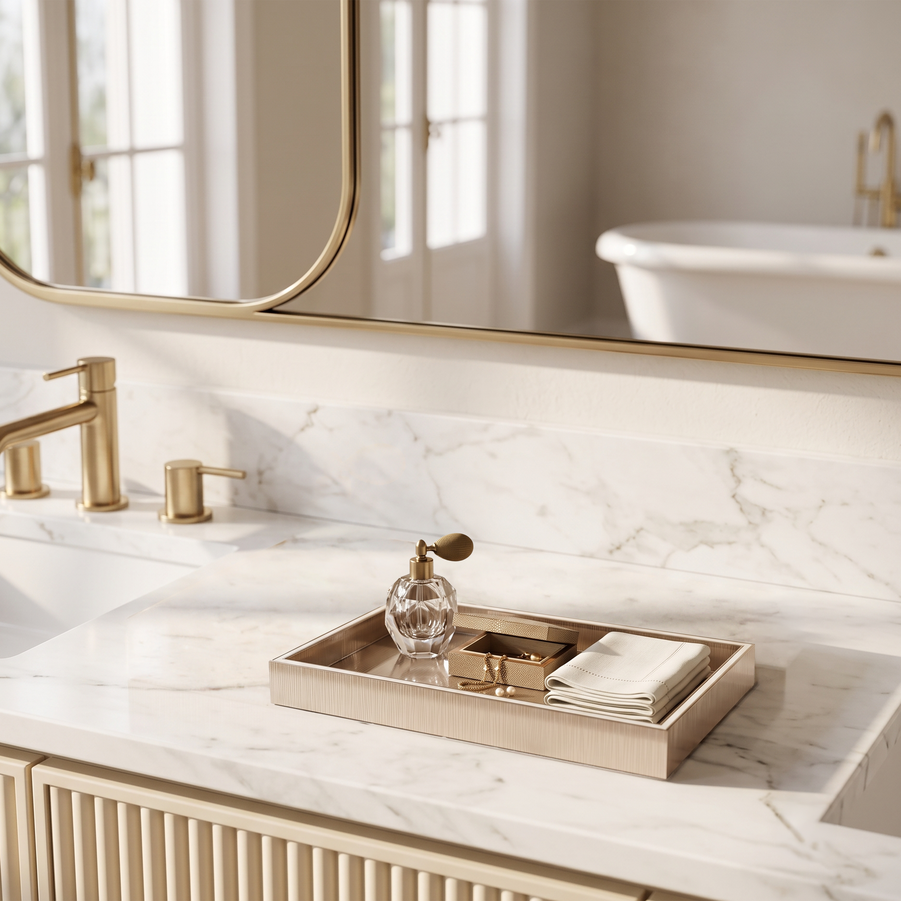 Linear Mirror Vanity Tray