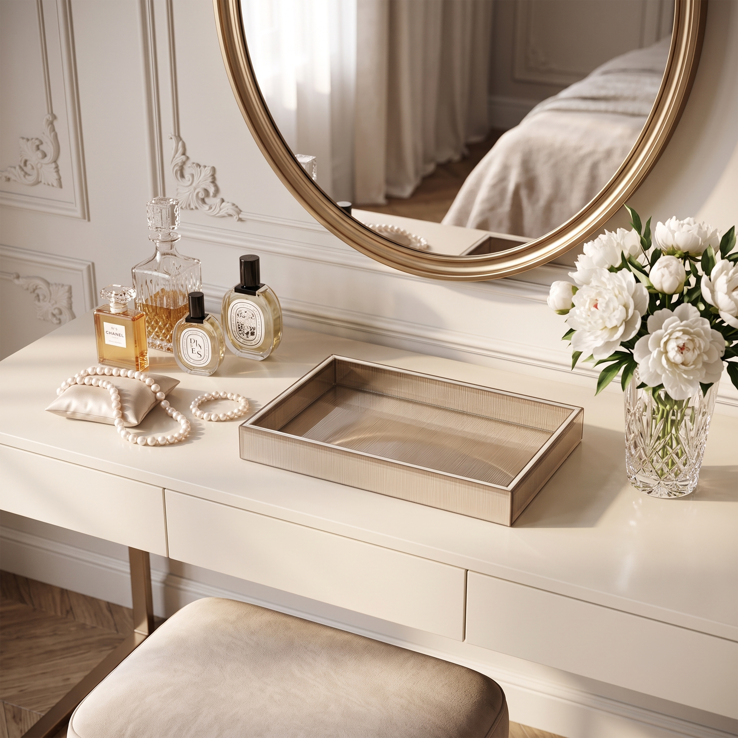Linear Mirror Vanity Tray