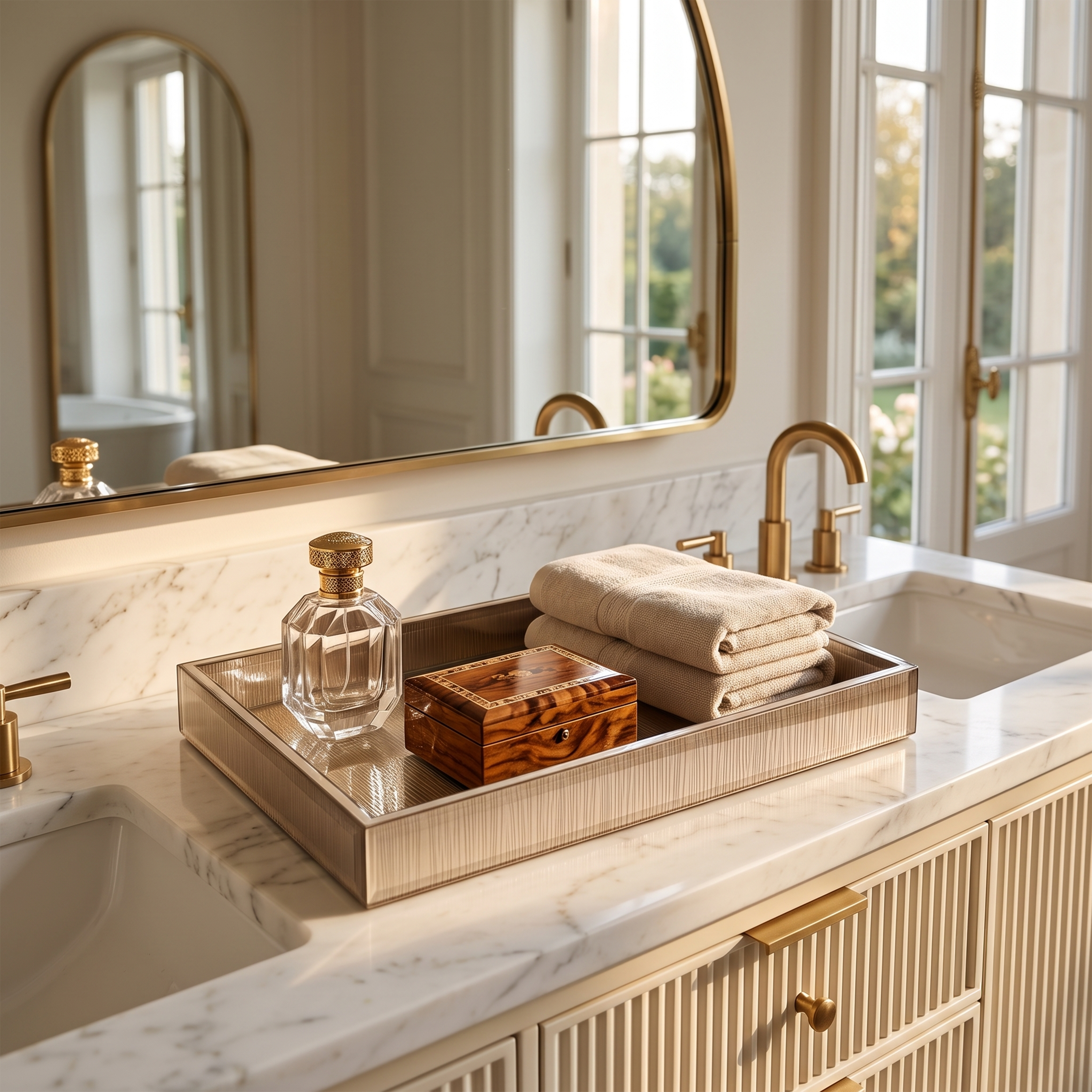 Linear Mirror Vanity Tray