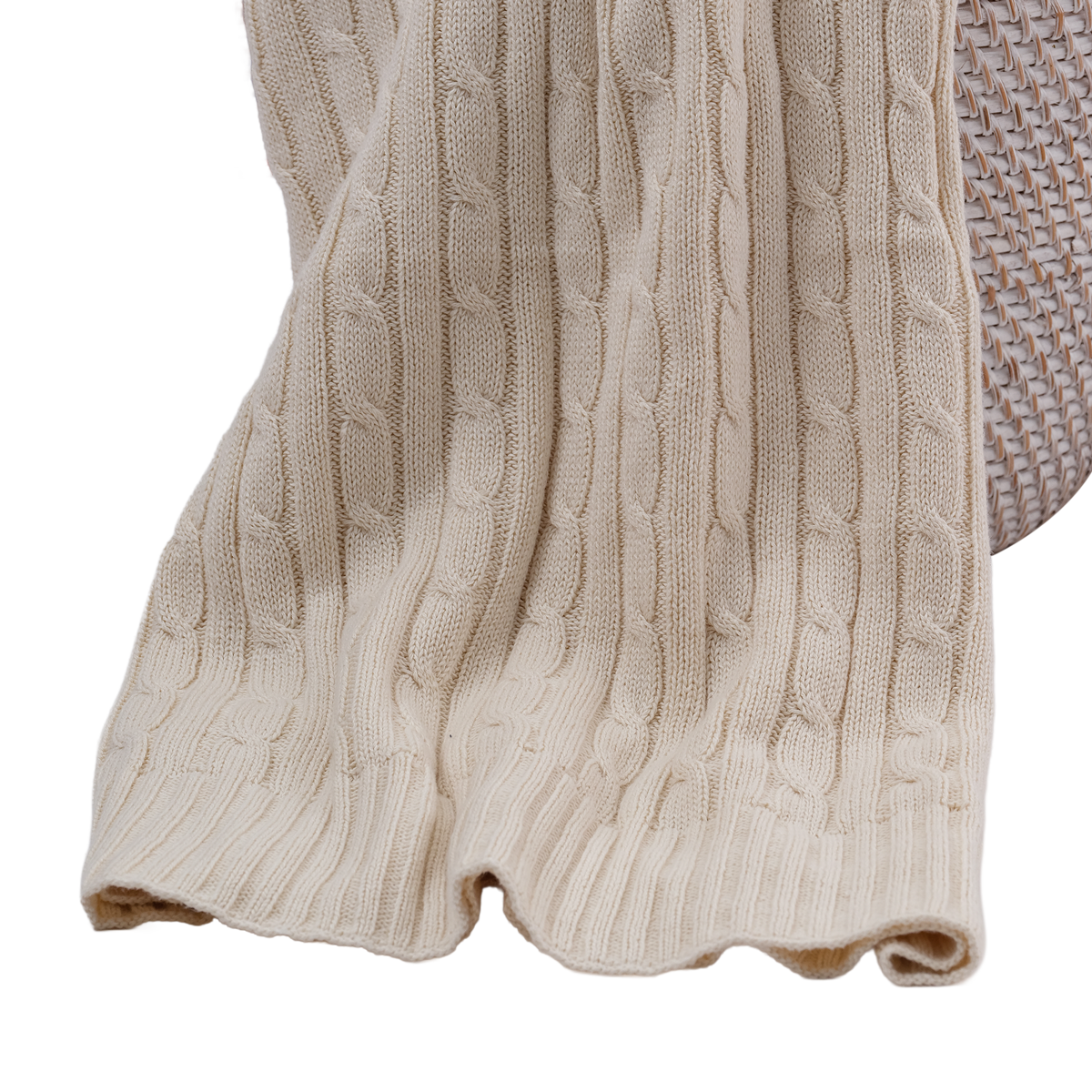 Oxford Cable Knit 100% Cotton Knitted Throw