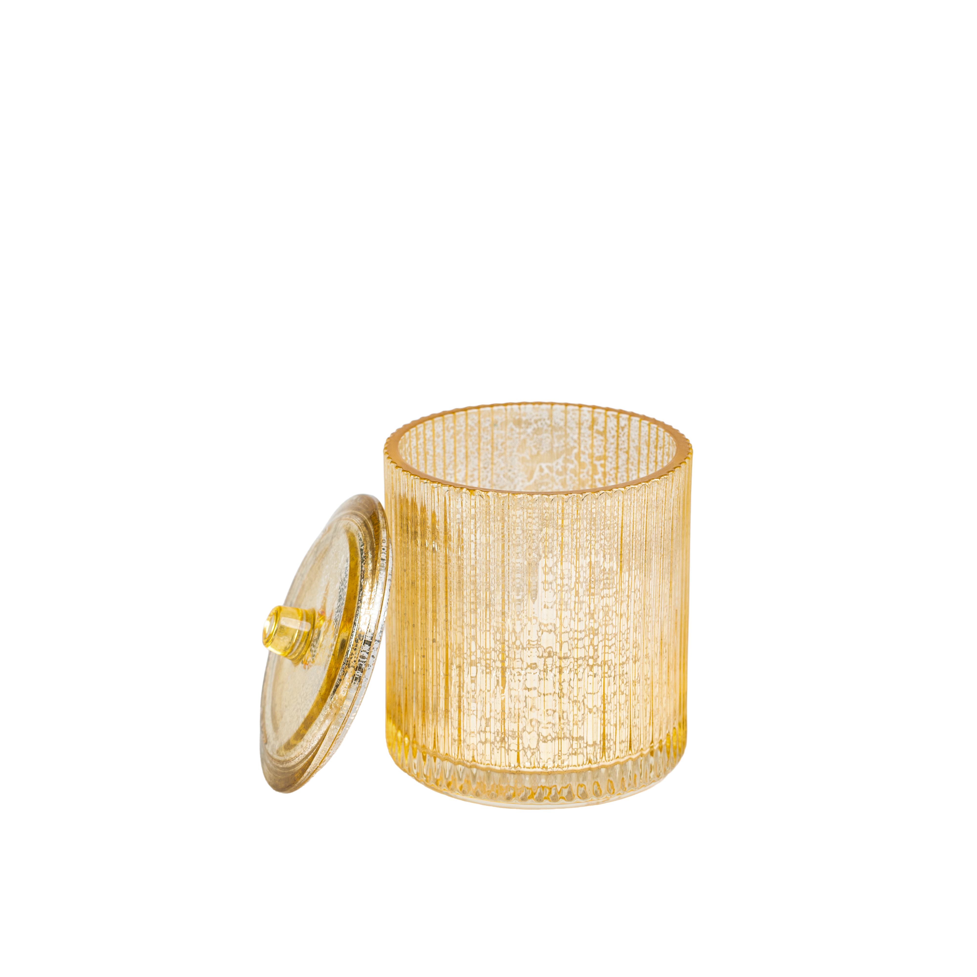 Ridged Gold Cotton Jar