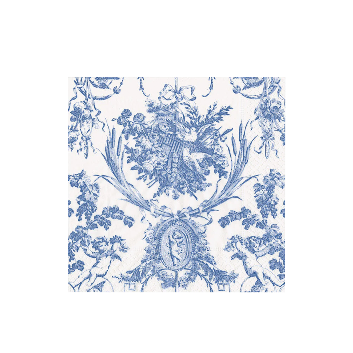 Romantic Toile Blue Paper Napkins