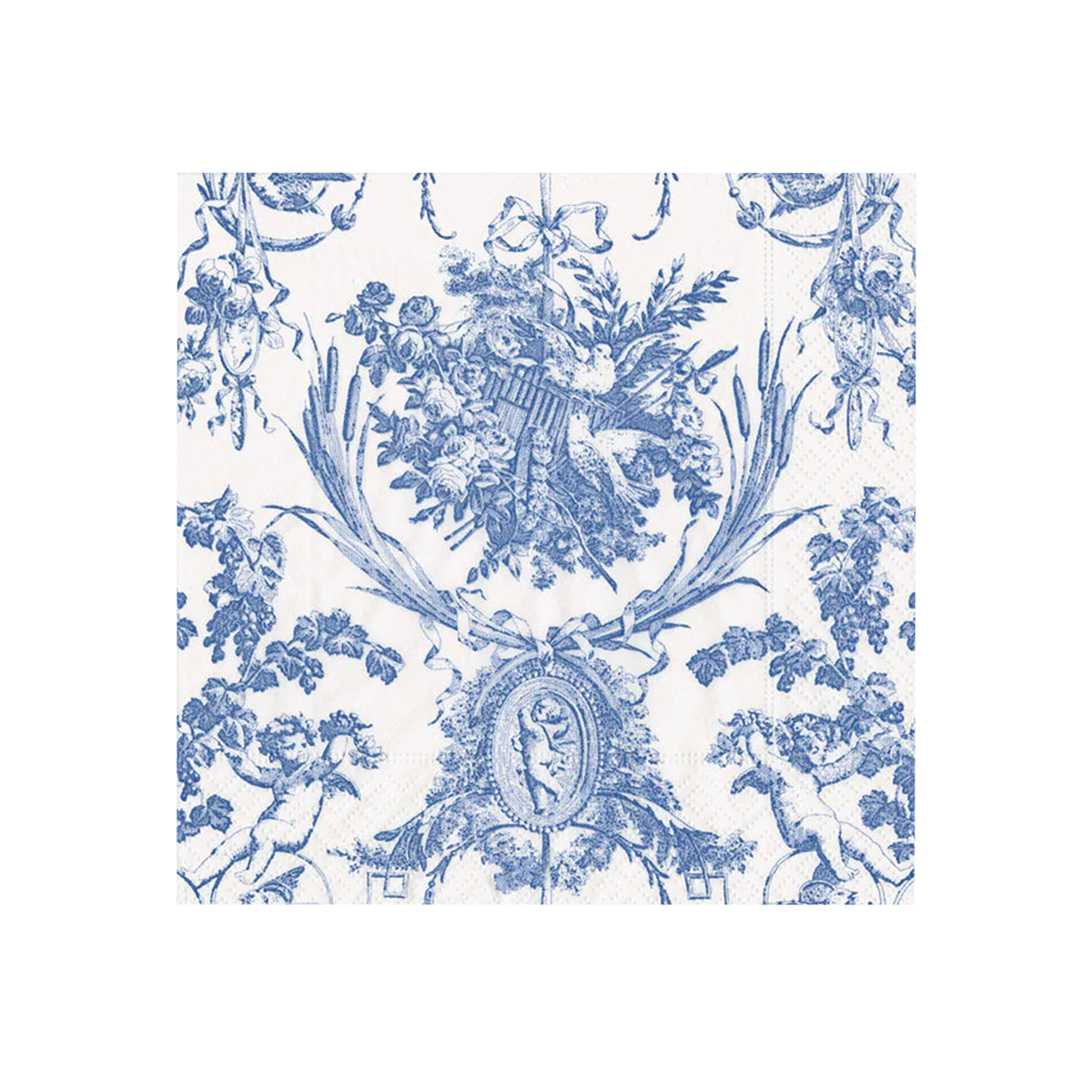Romantic Toile Blue Paper Napkins