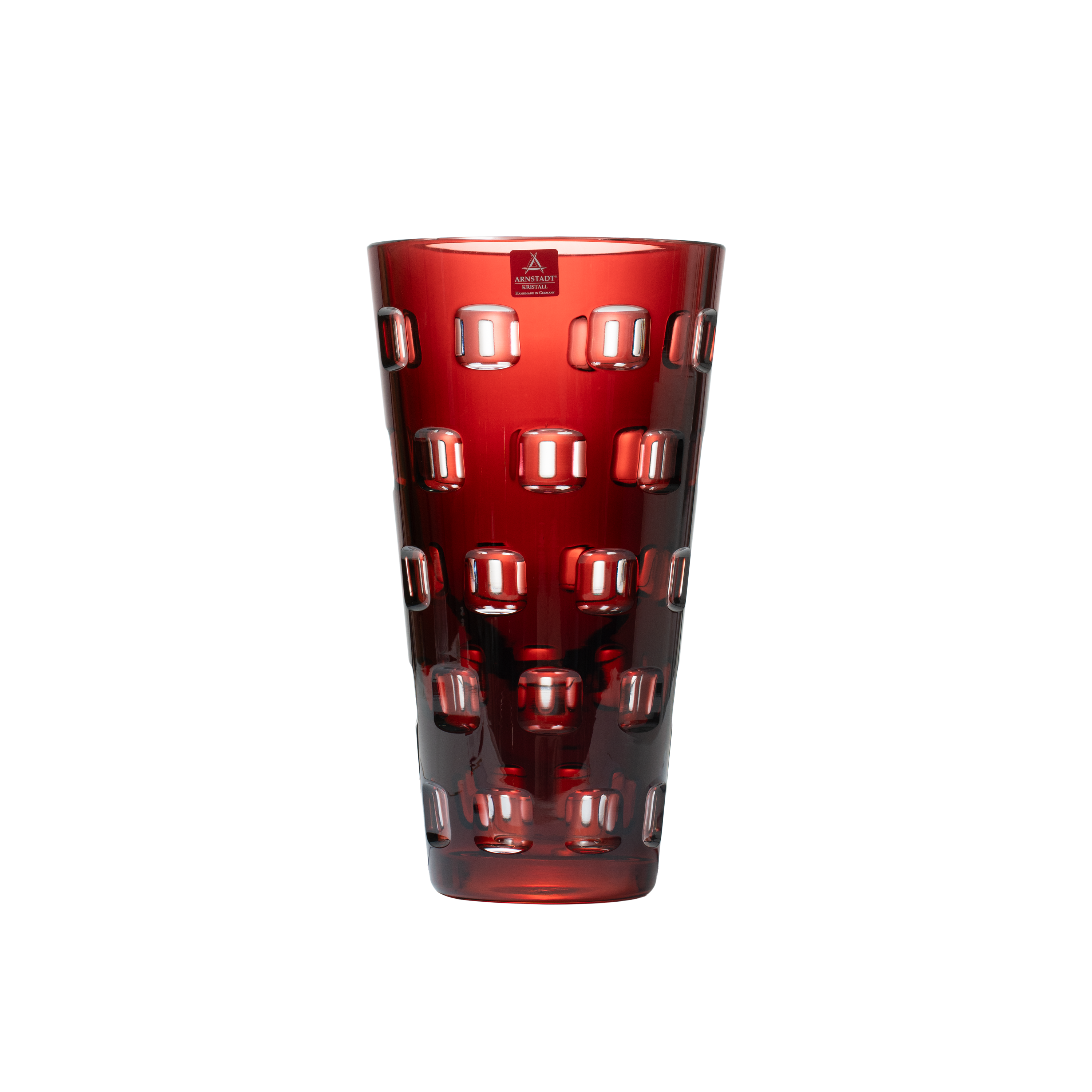 Crystal Quadro Rubin Vase