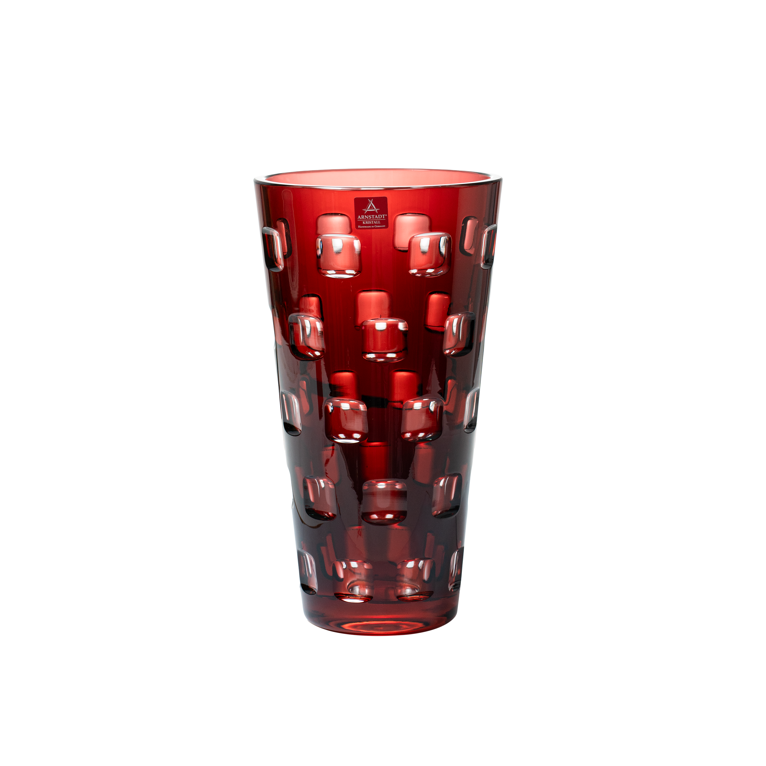 Crystal Quadro Rubin Vase