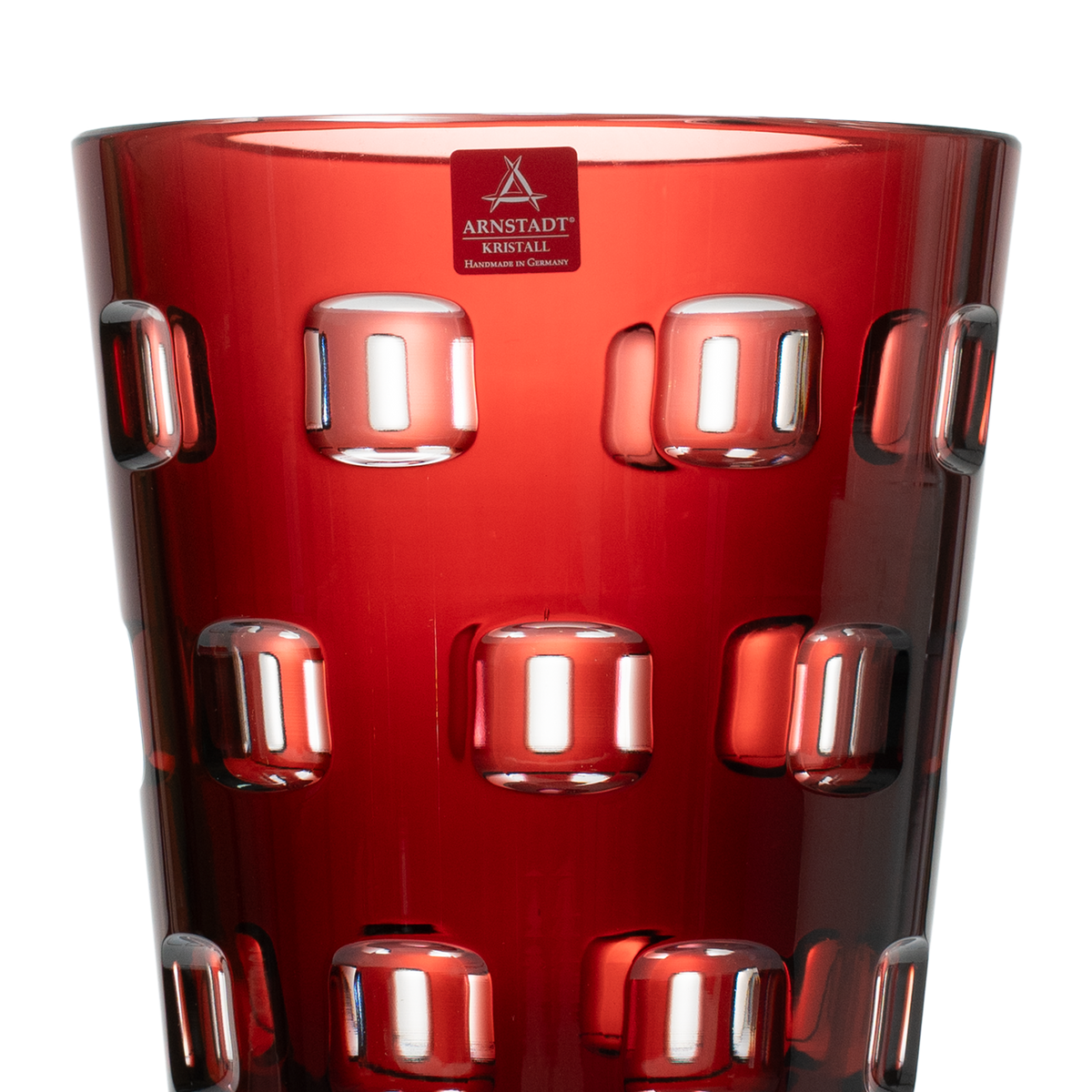 Crystal Quadro Rubin Vase