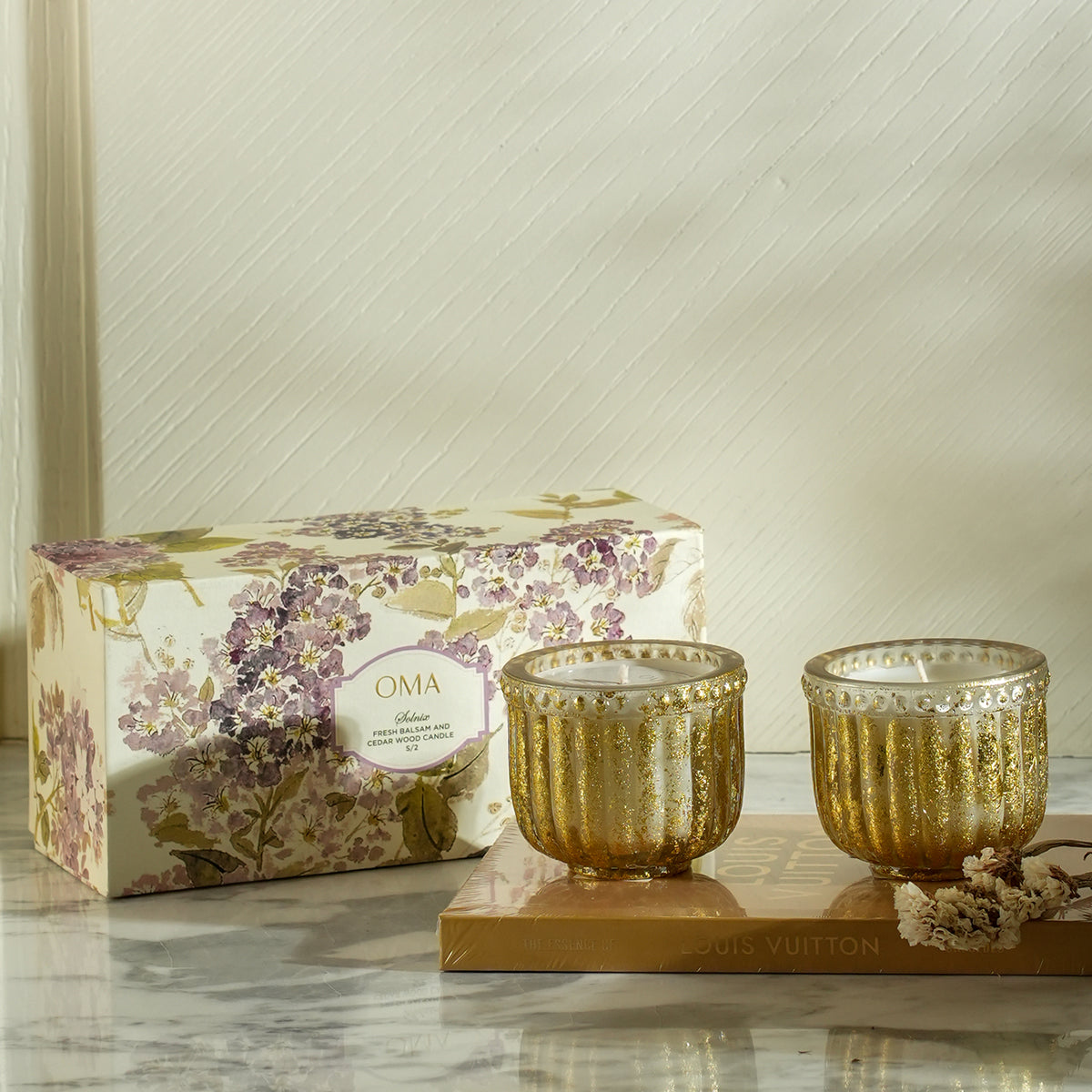 Solnix Fresh Balsam And Cedar Wood Candle S/2