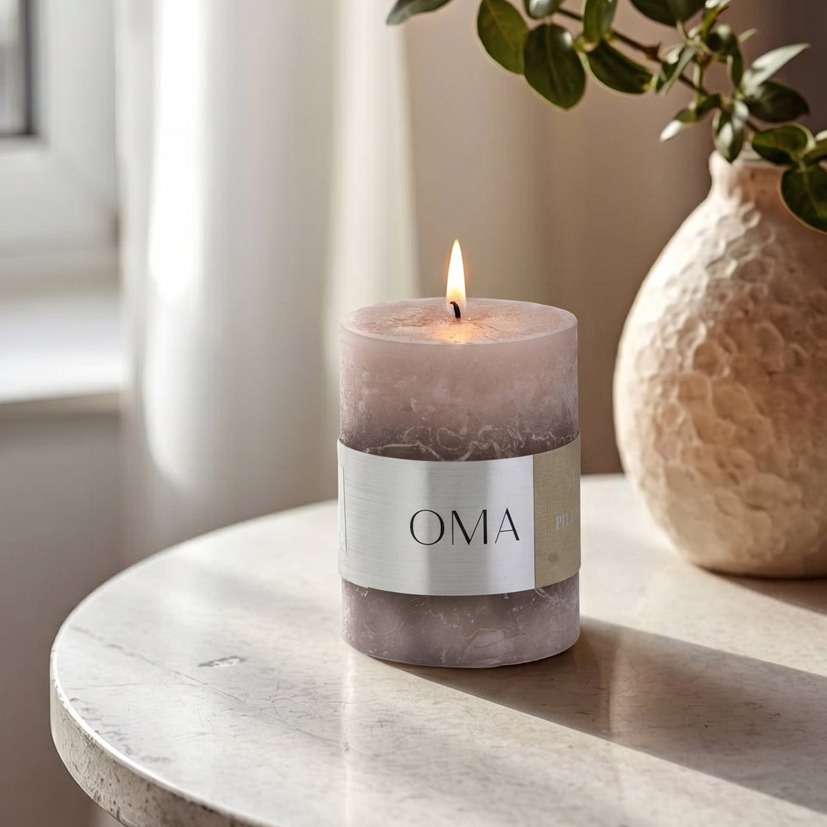Deliciae Pillar Candle Grey H6 cm