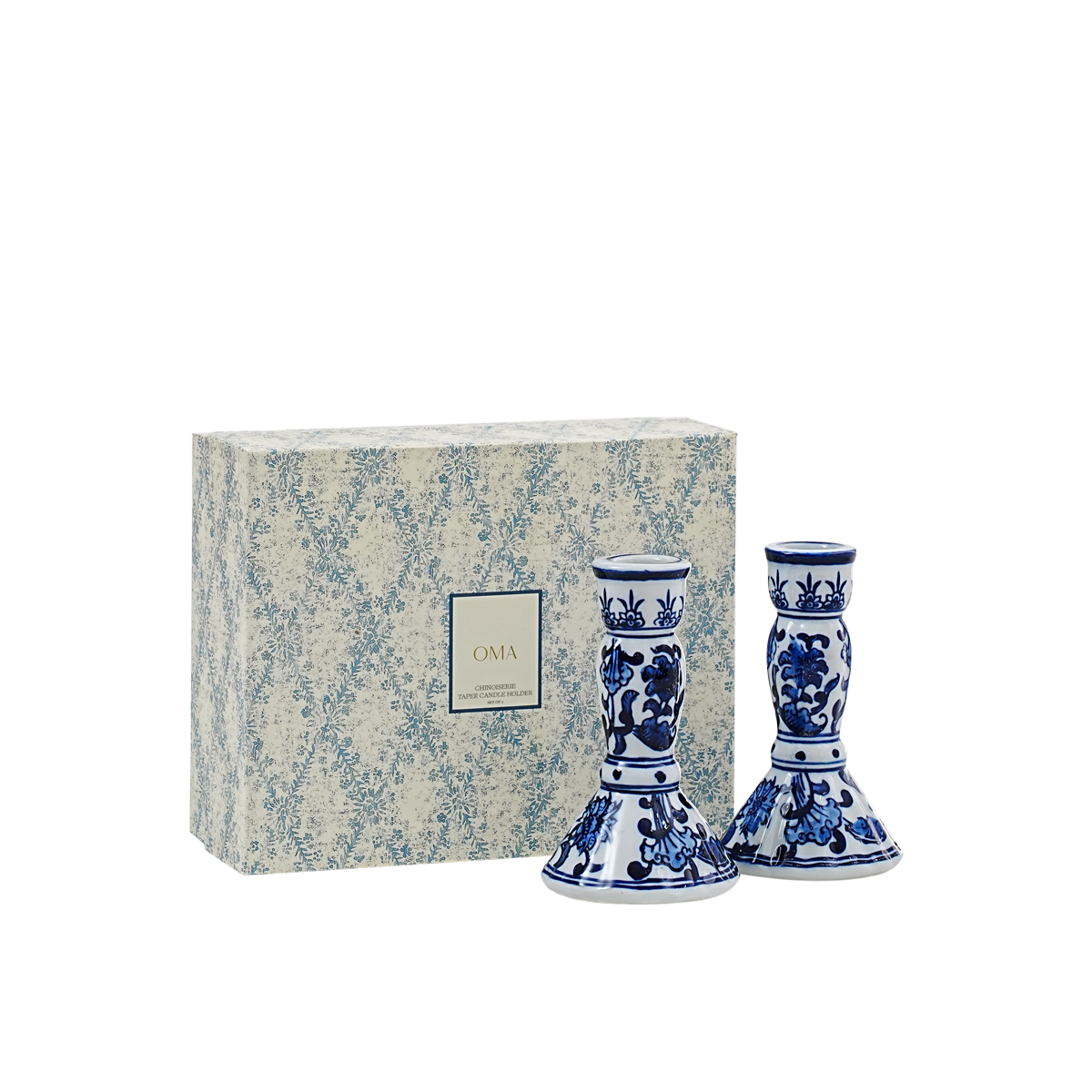 Chinoiserie Taper Candle Holder S/2