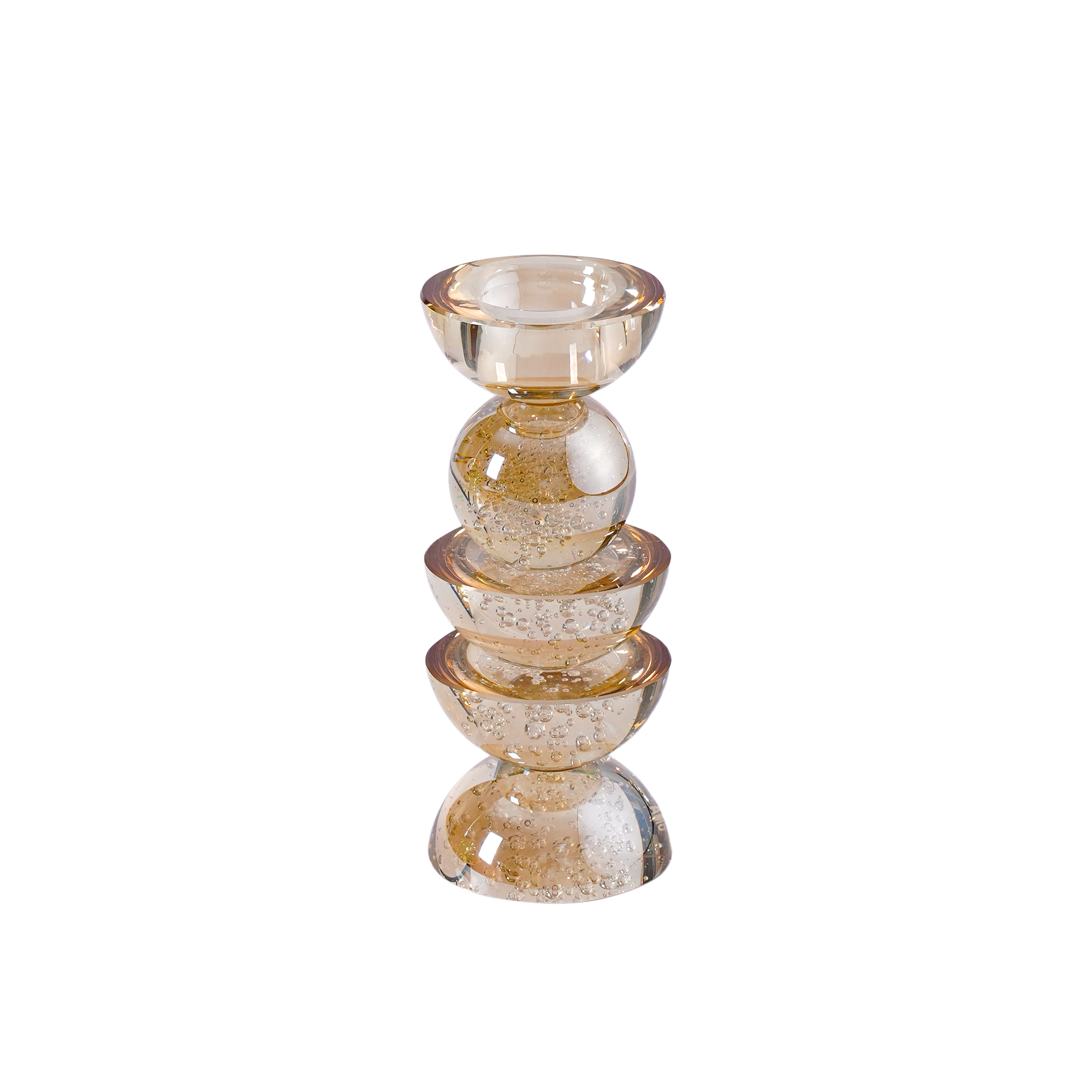 Calcite Taper Candle Holder Champagne