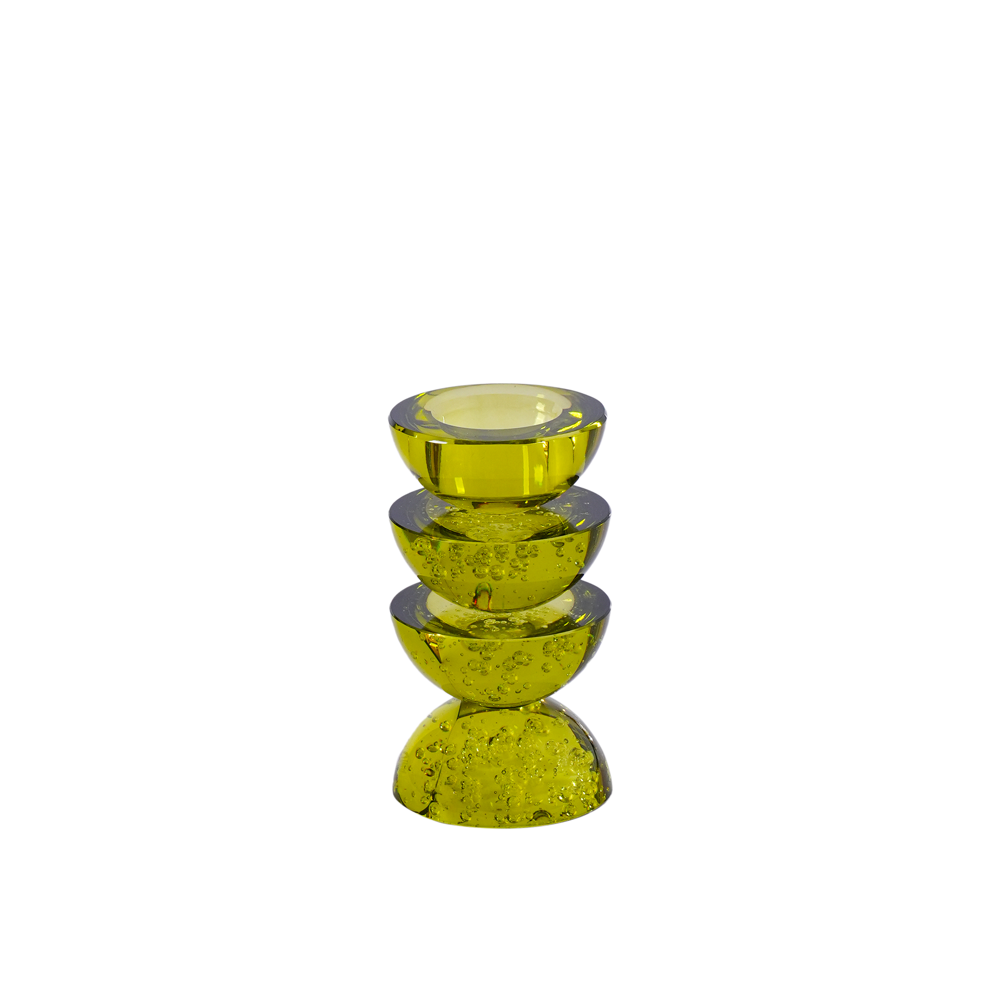 Calcite Taper Candle Holder Olive