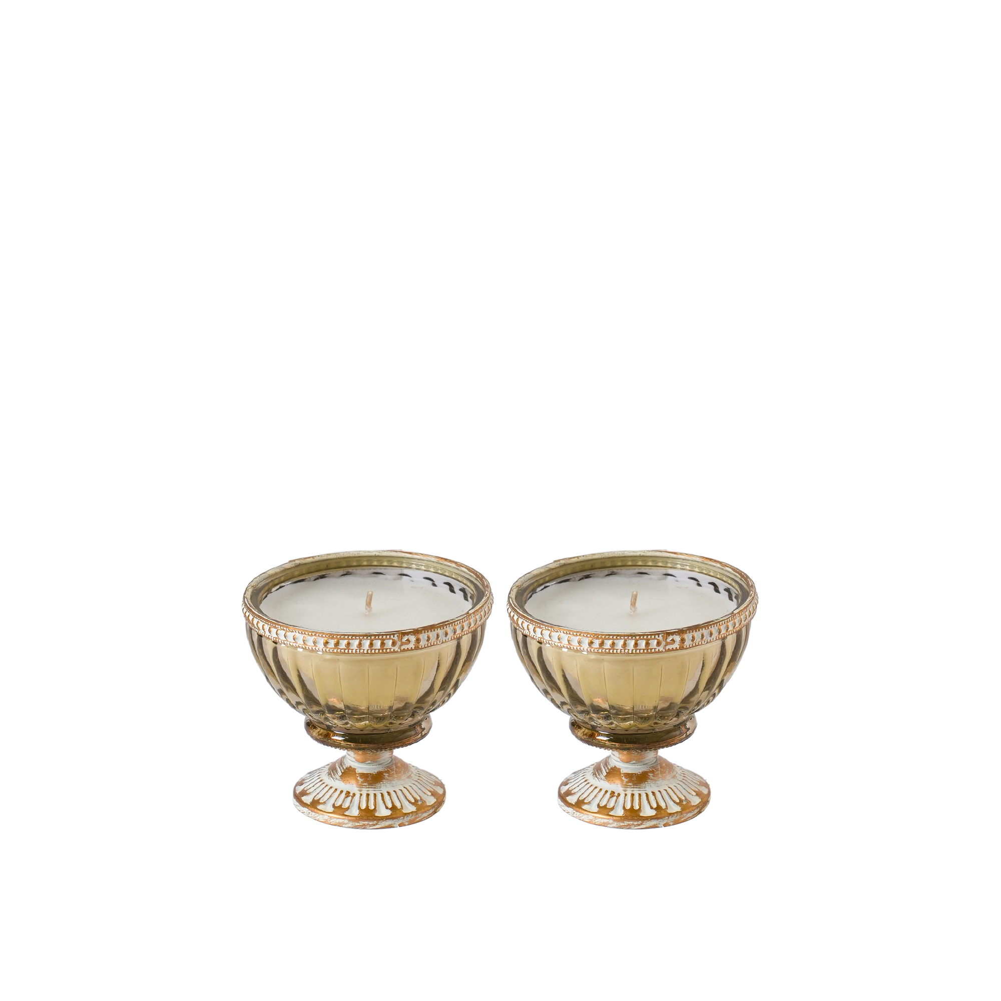 Reeded Fresh Balsam and Cedar Wood Candle S/2
