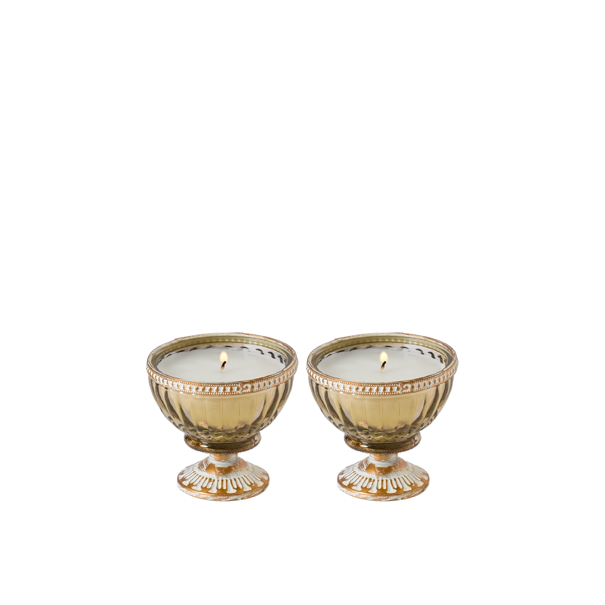 Reeded Fresh Balsam and Cedar Wood Candle S/2