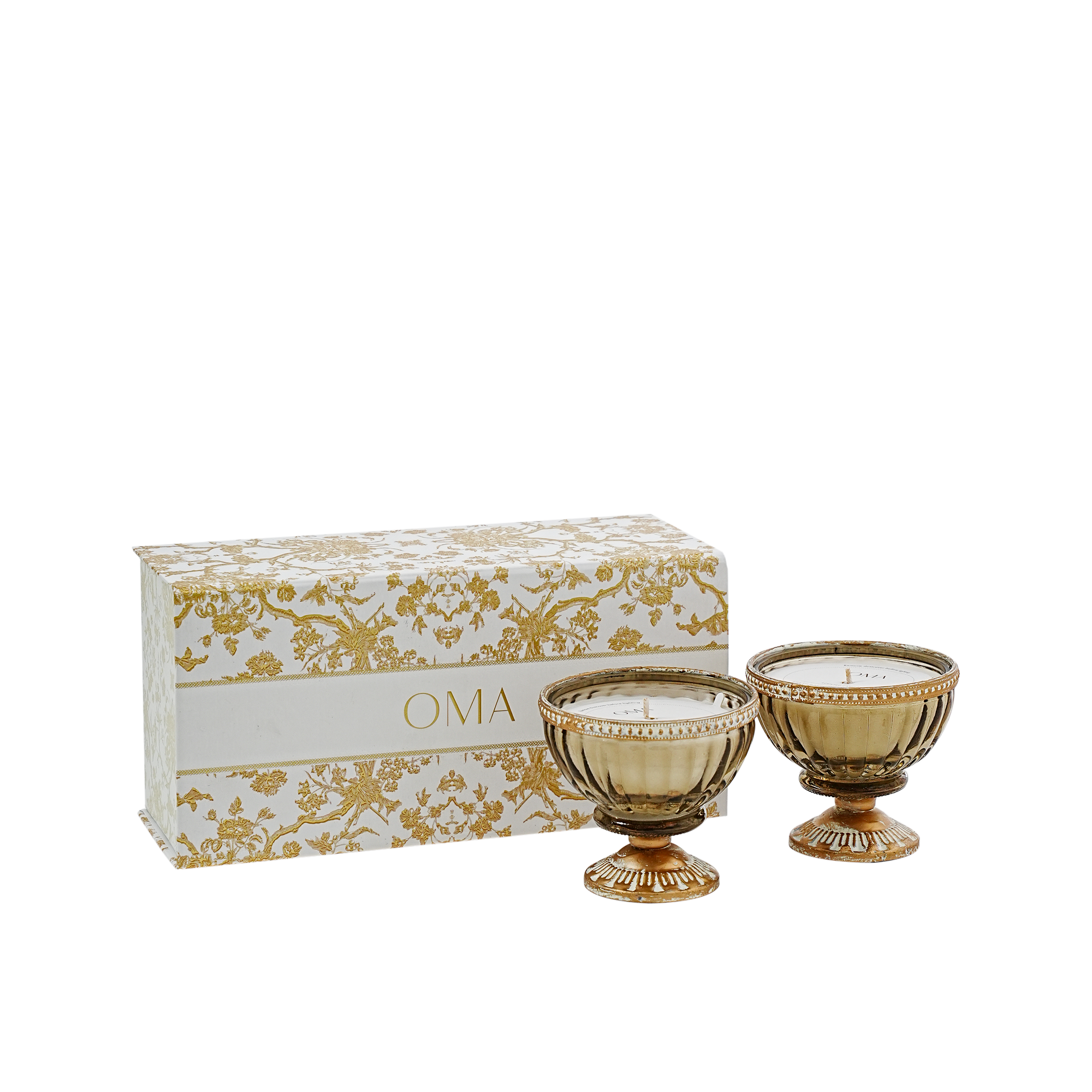 Reeded Fresh Balsam and Cedar Wood Candle S/2