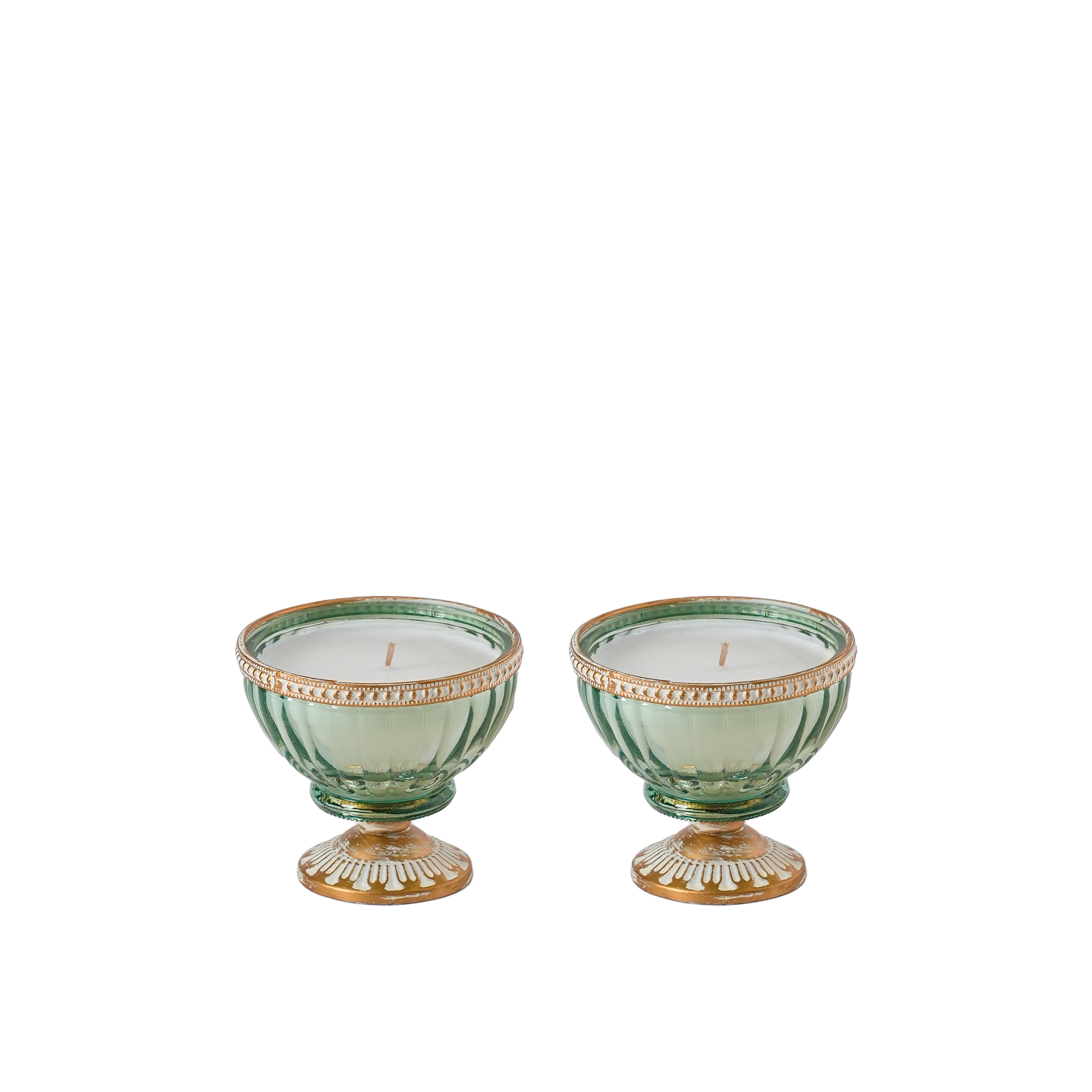 Reeded Fern Moss Candle S/2