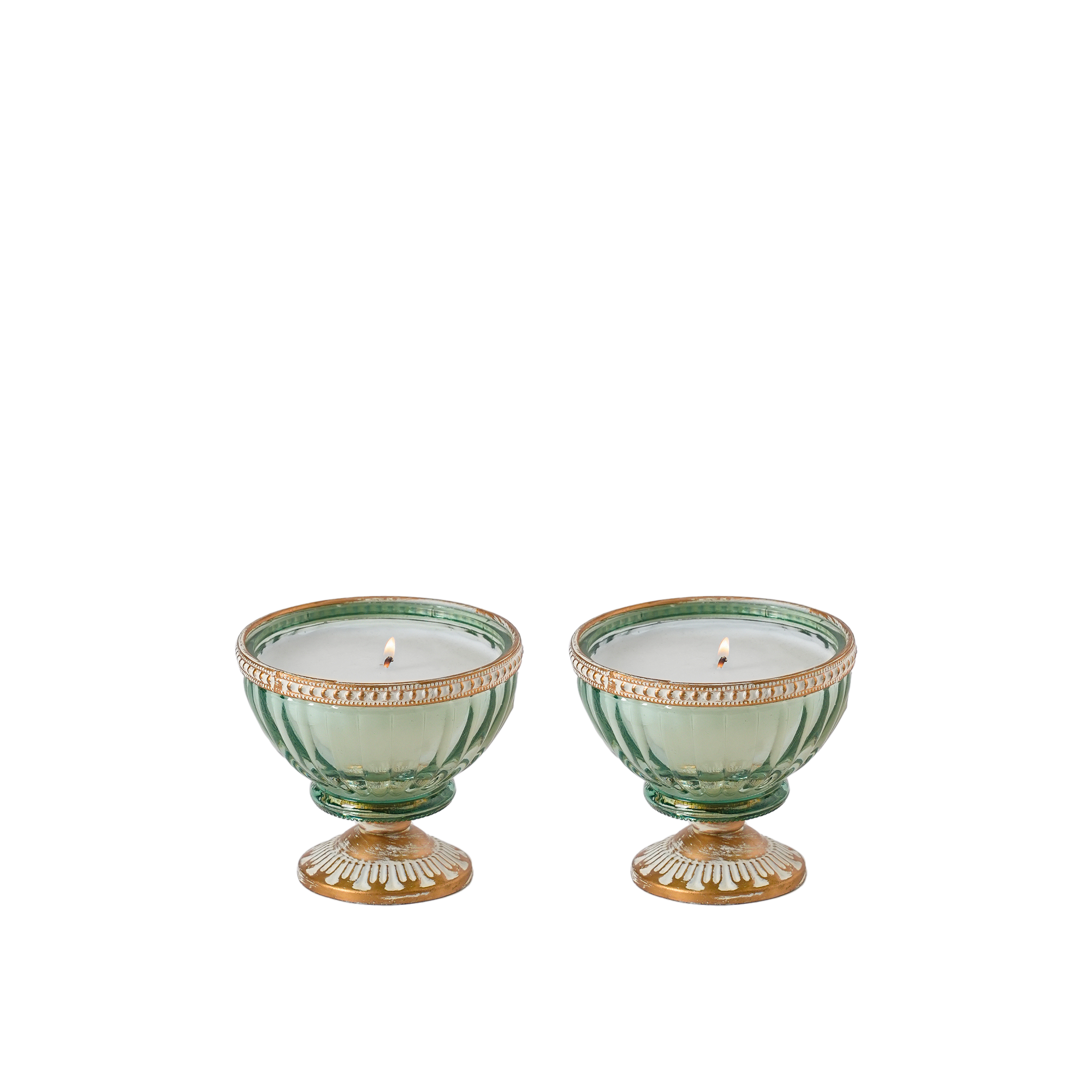 Reeded Fern Moss Candle S/2
