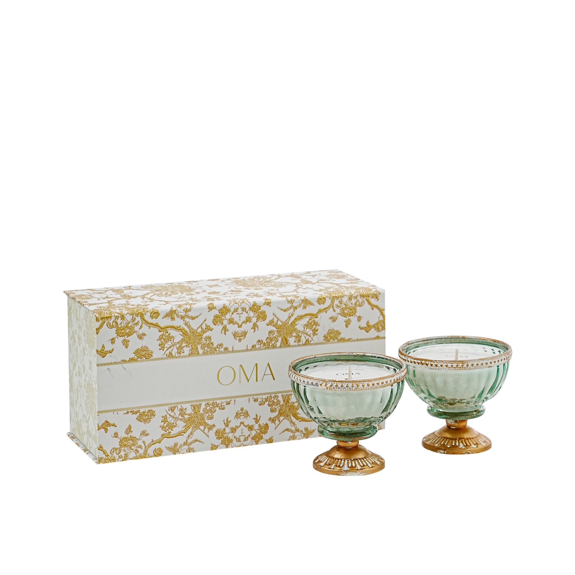 Reeded Fern Moss Candle S/2