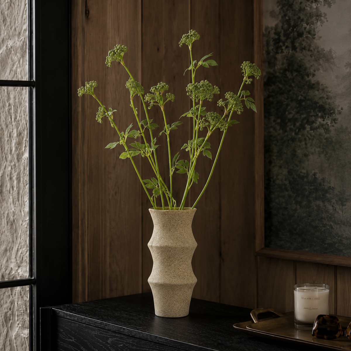 Queen Anne Lace Seed Stem Green L71.12 cm