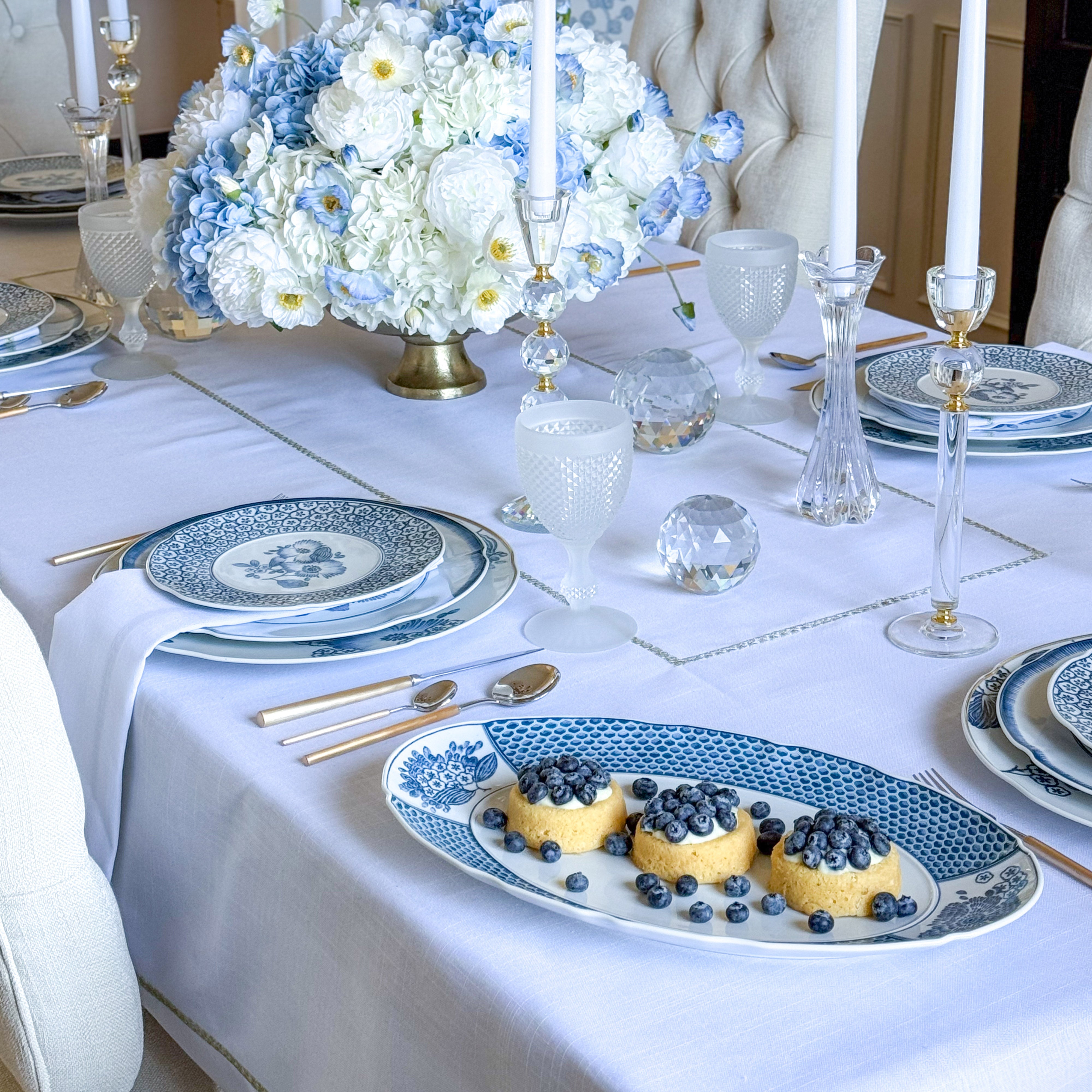 Coralina Blue Oval Platter
