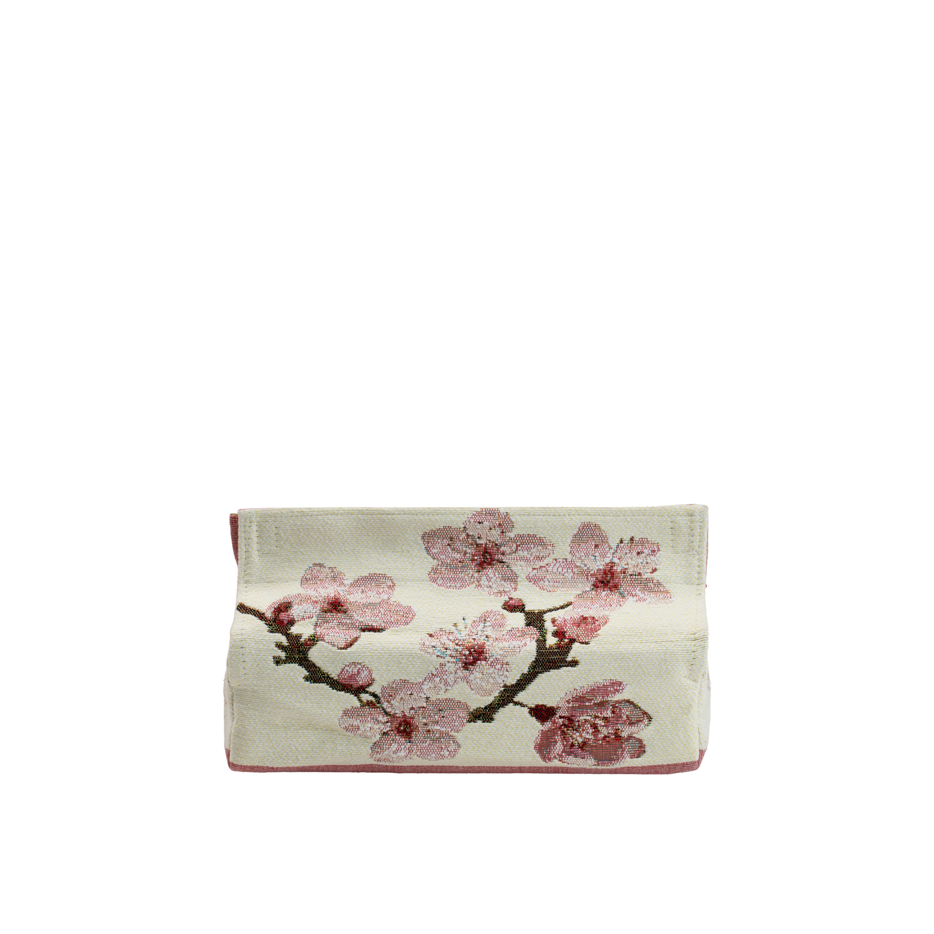 Flowers Tapestry Tissue Box White