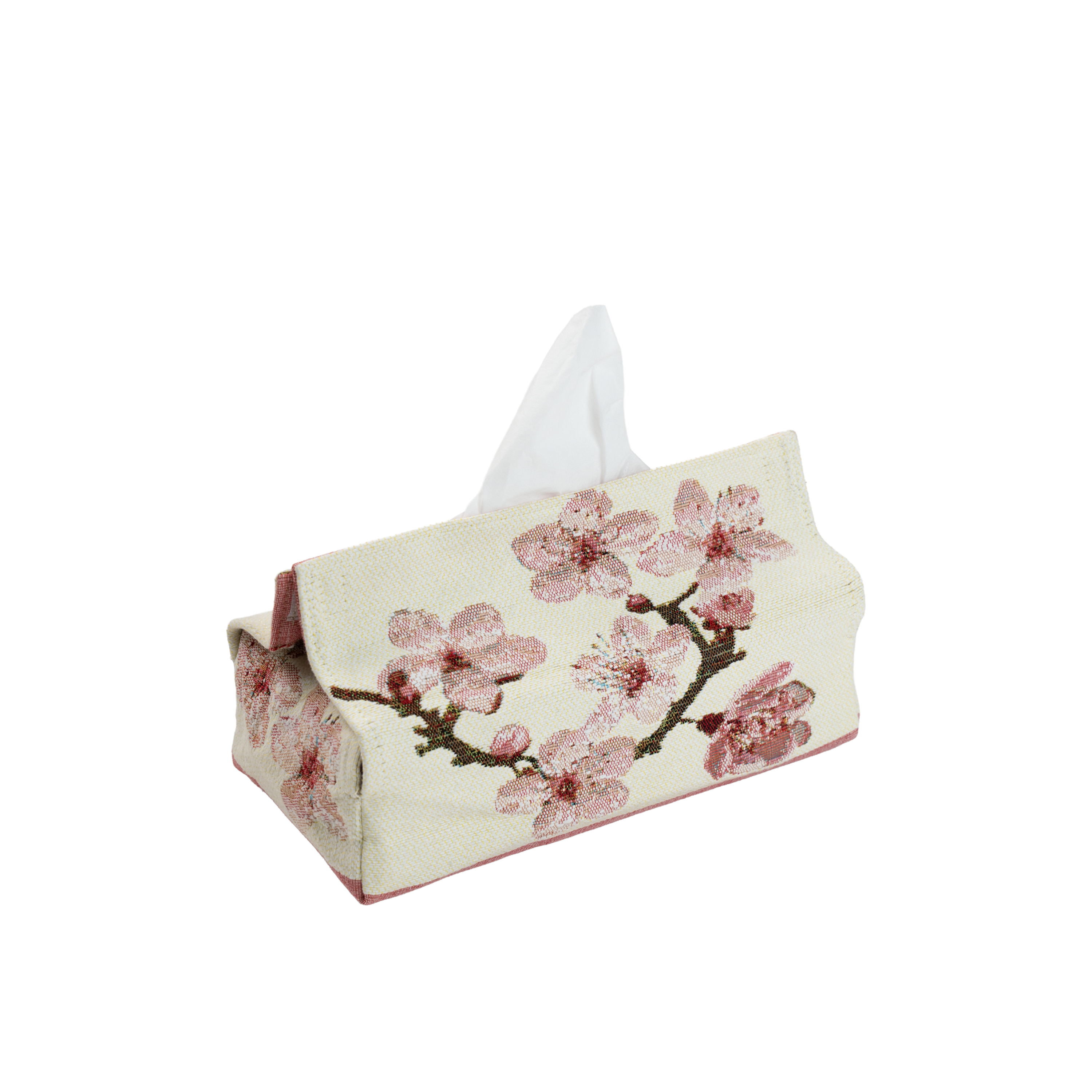 Flowers Tapestry Tissue Box White