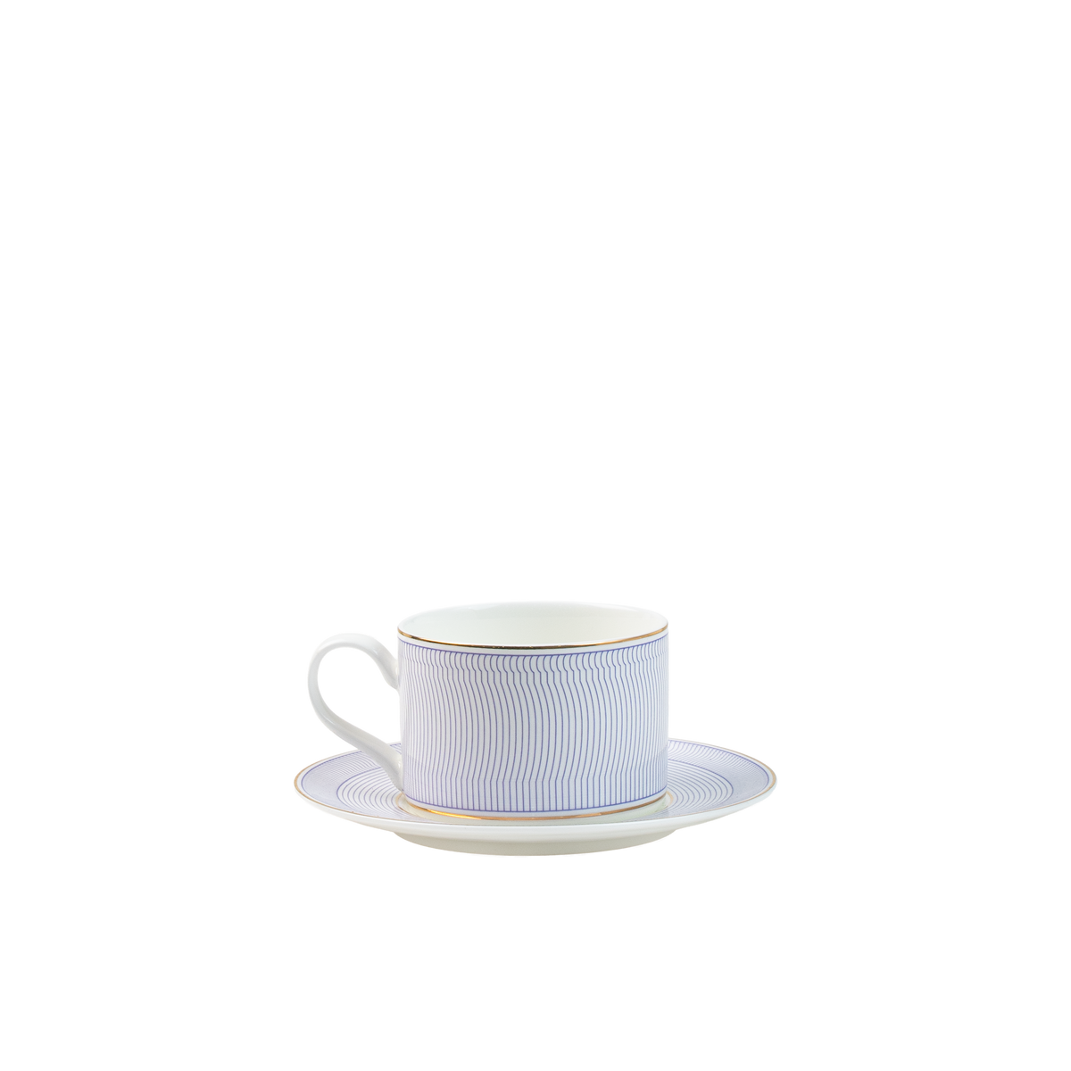 Purple Line Tea Cup & Saucer S/2