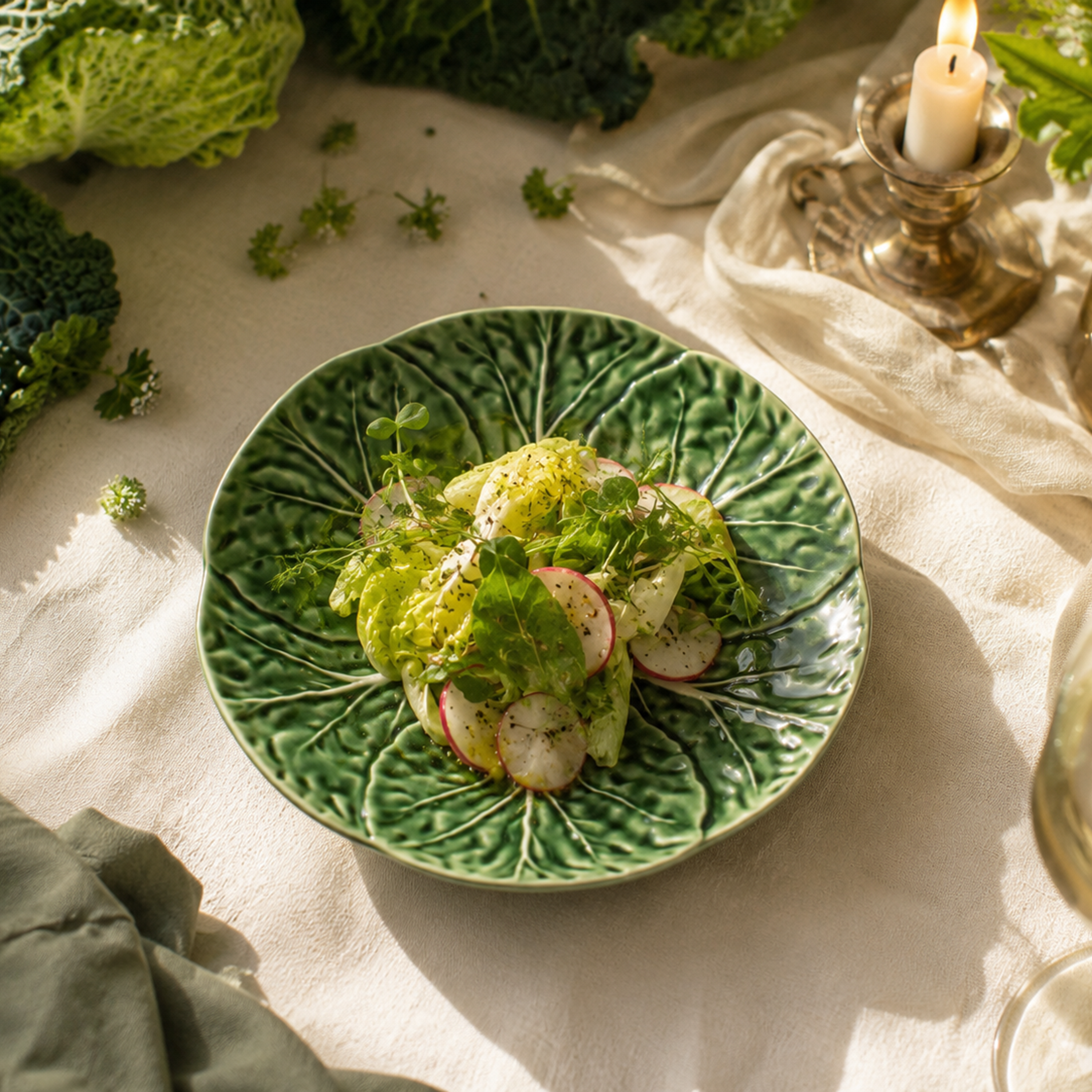 Cabbage Salad Plate Green