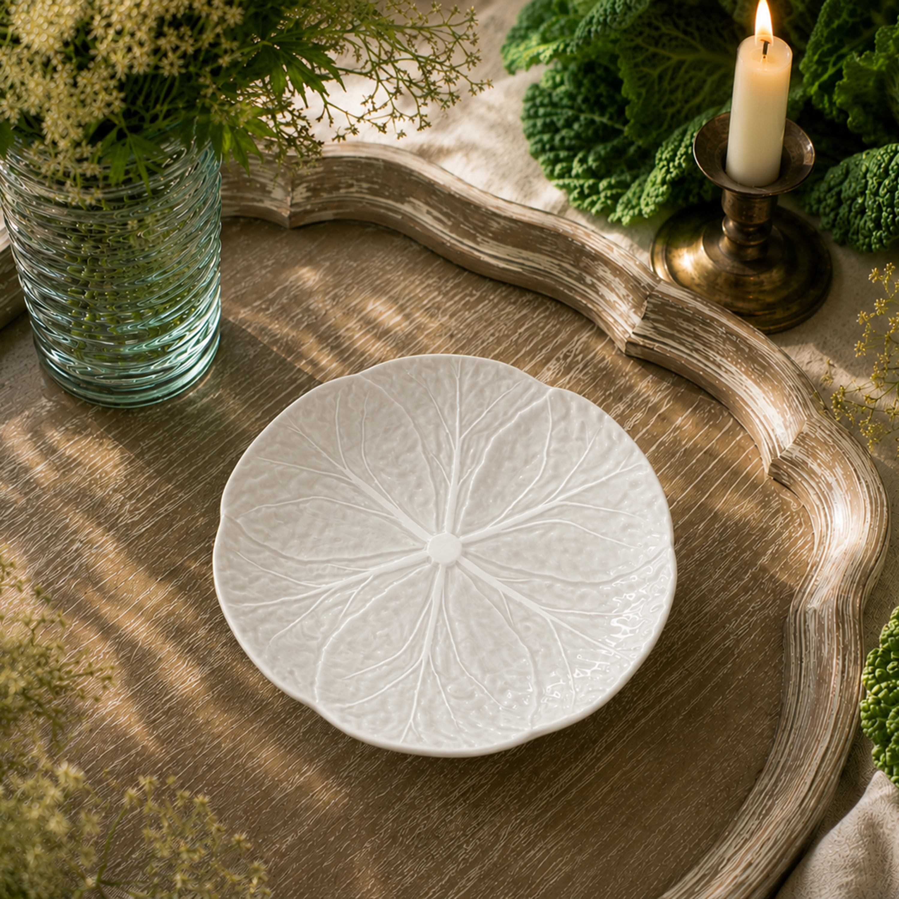 Cabbage Salad Plate White