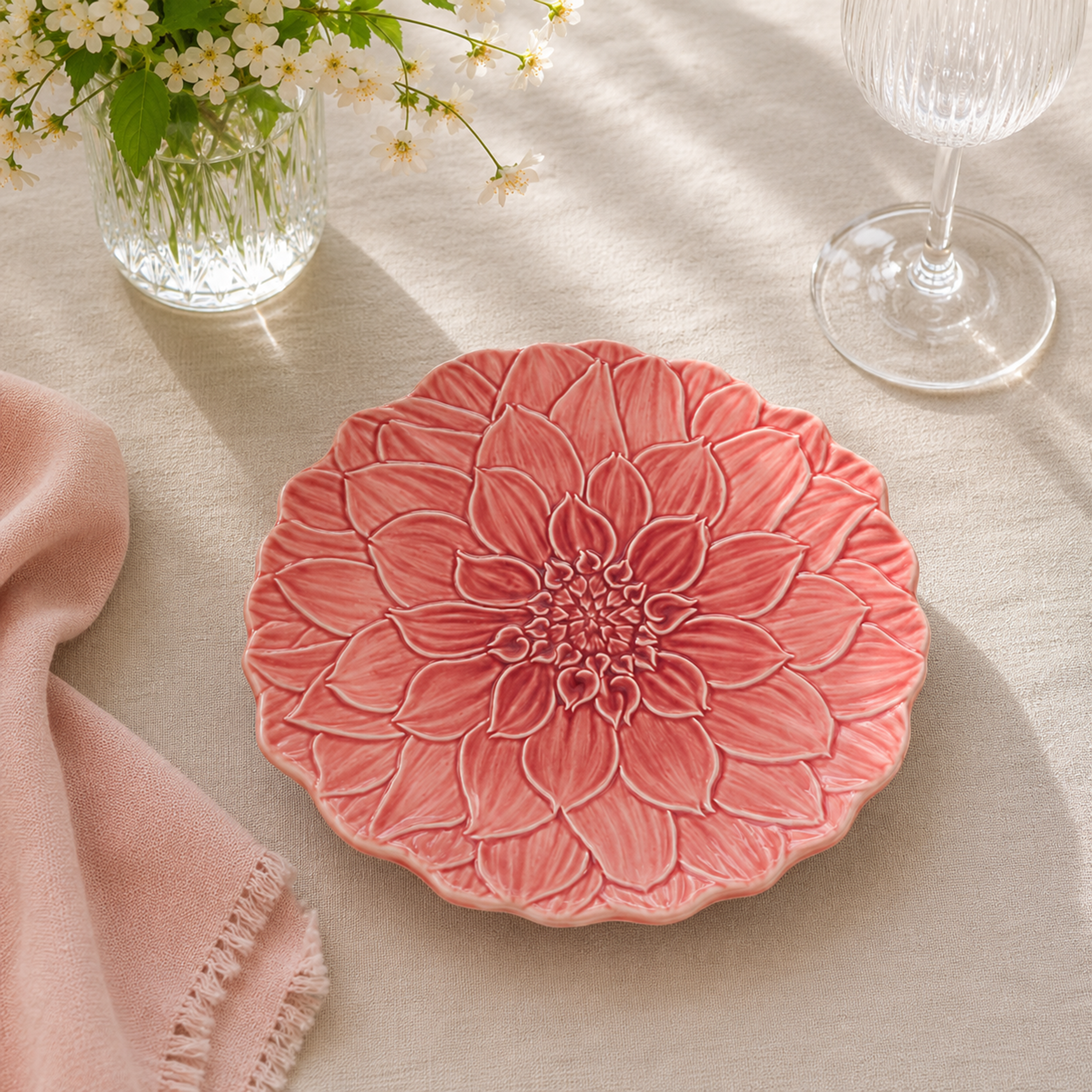 Maria Flor Dessert Plate Pink