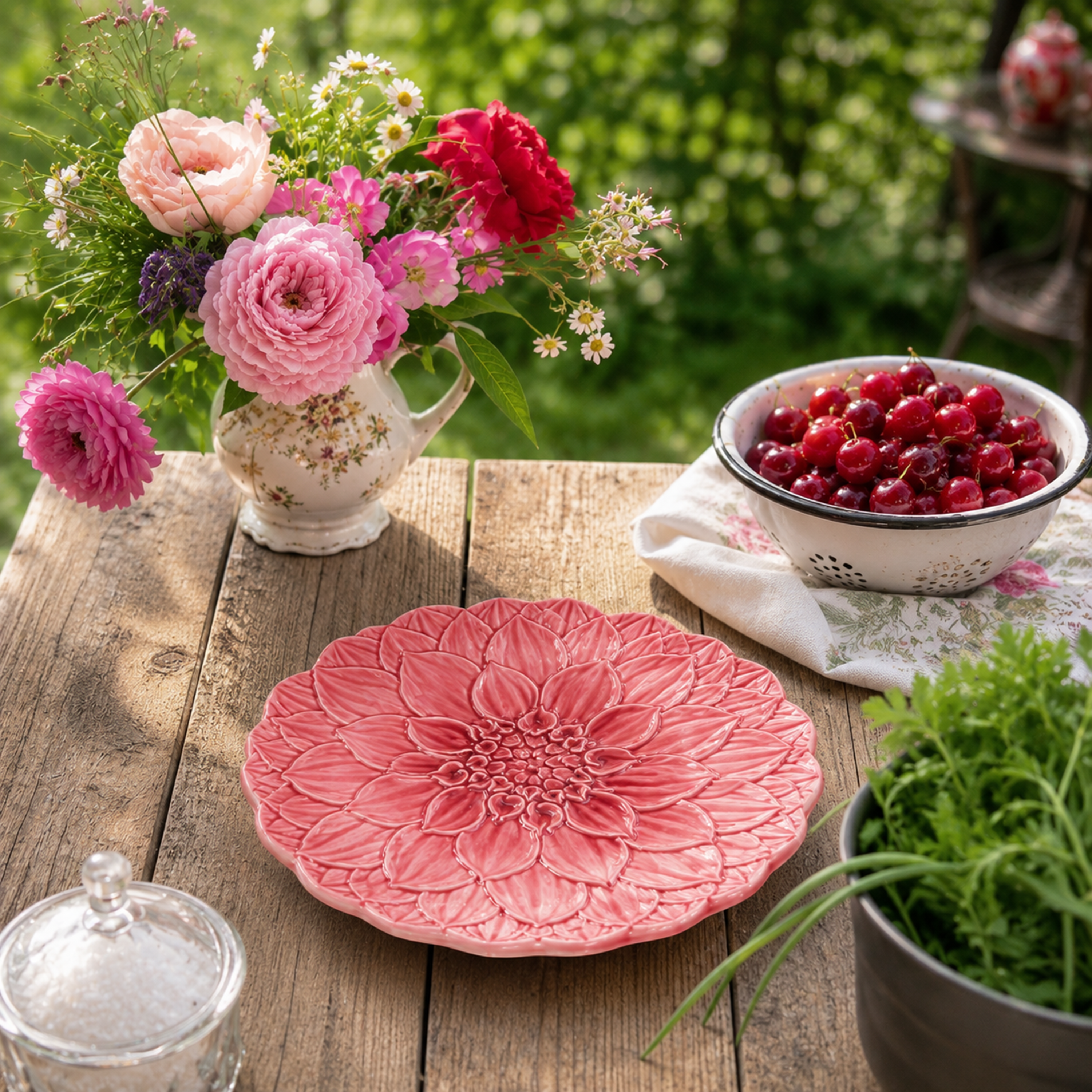 Maria Flor Dessert Plate Pink