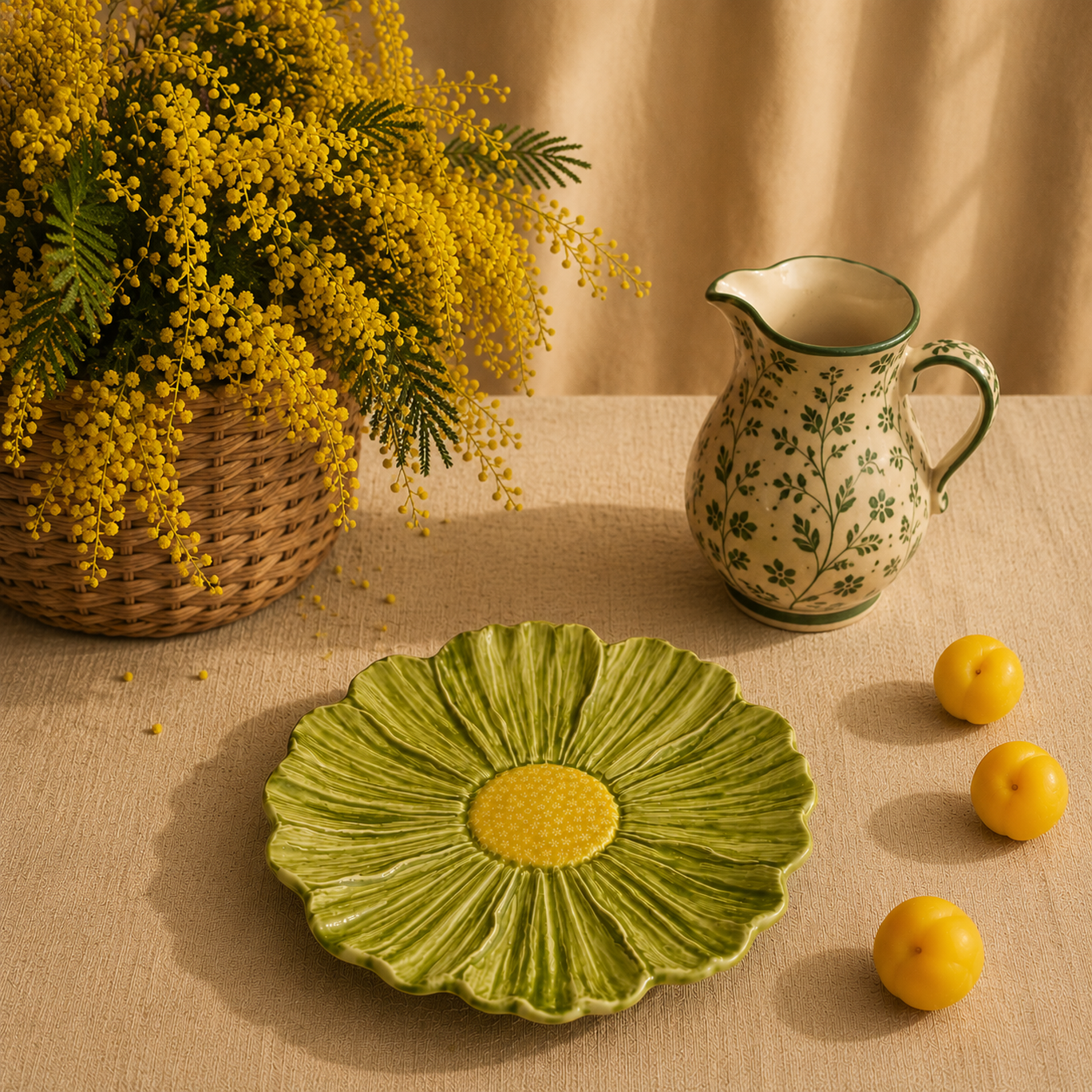 Maria Flor Dessert Plate Green