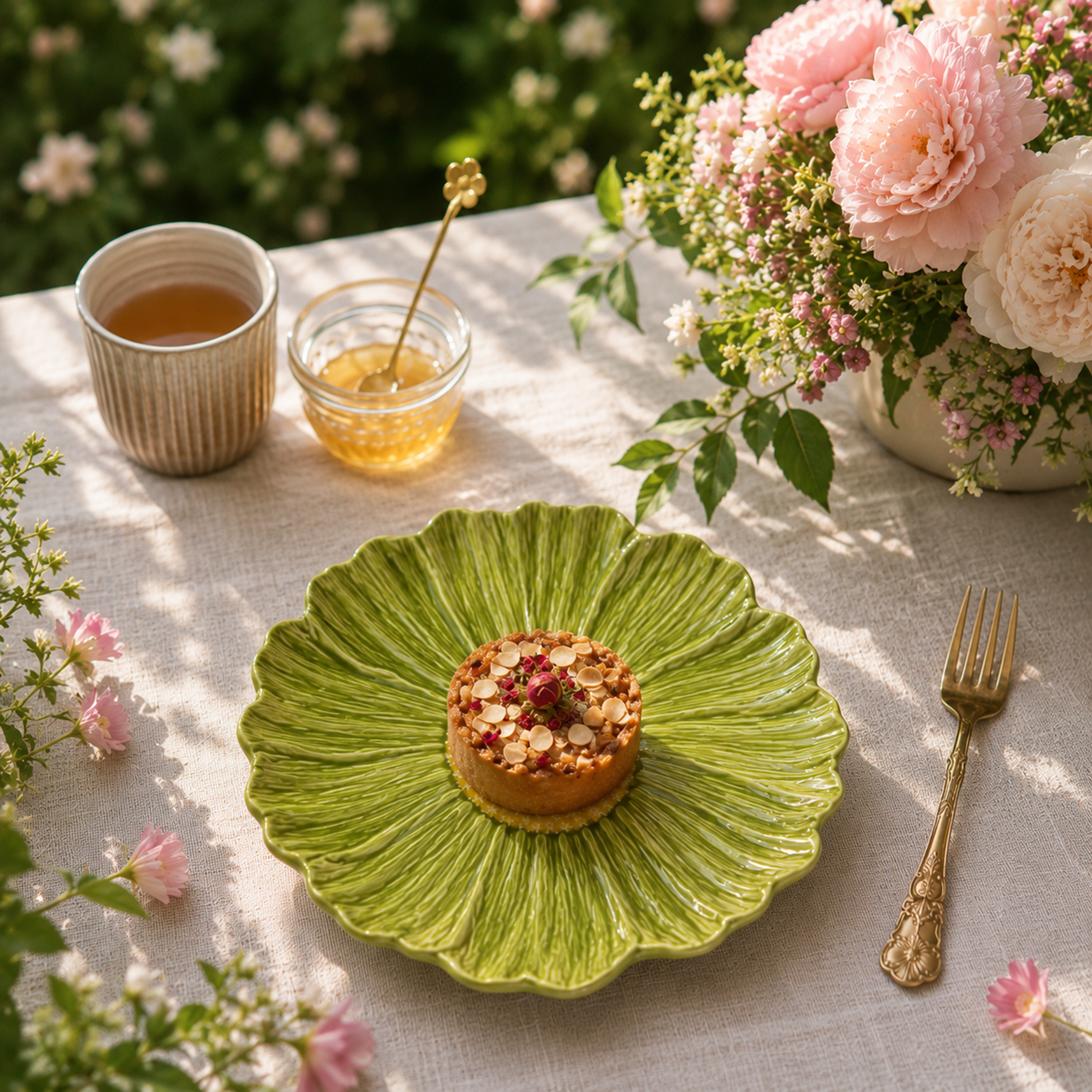 Maria Flor Dessert Plate Green