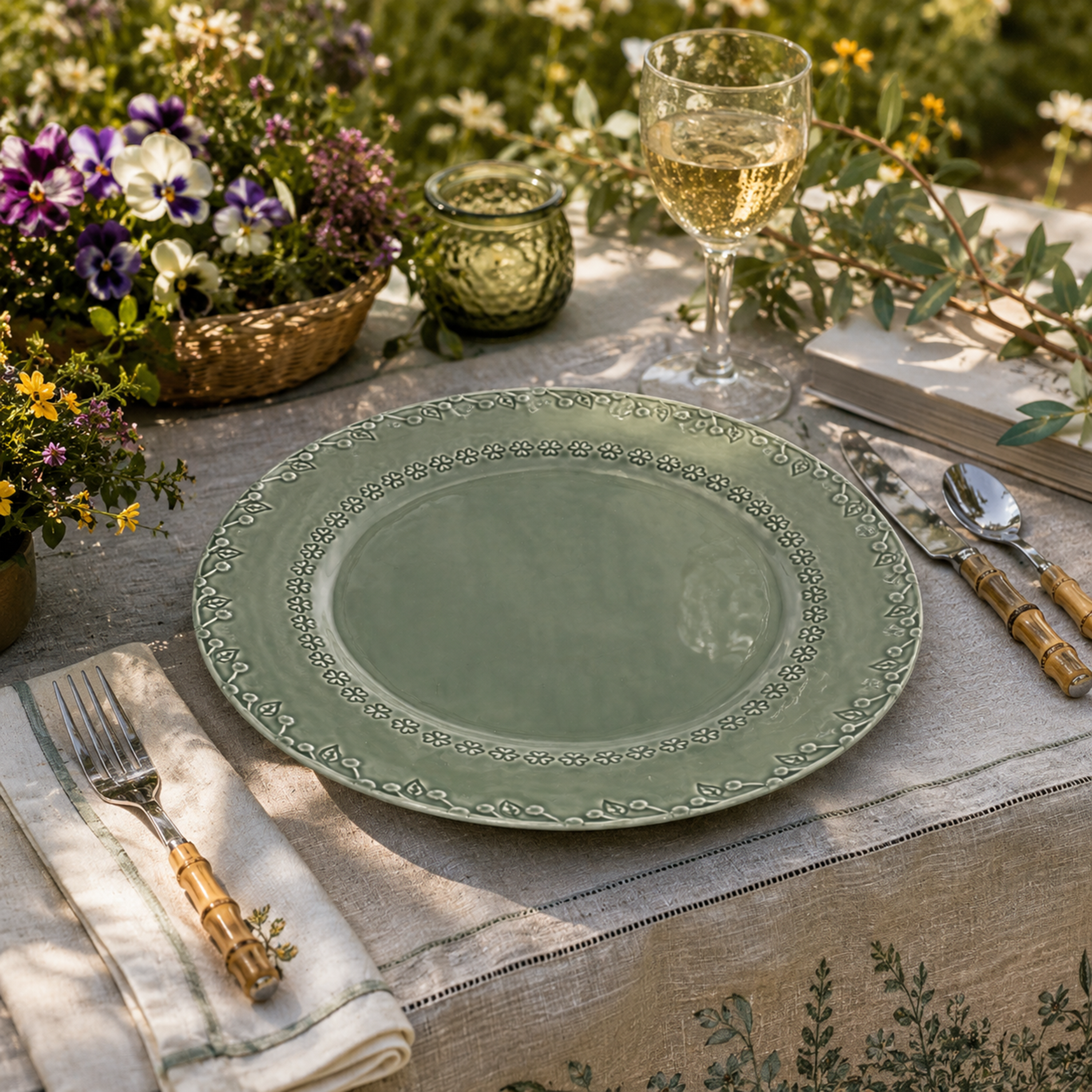 Flora Dinner Plate Grey