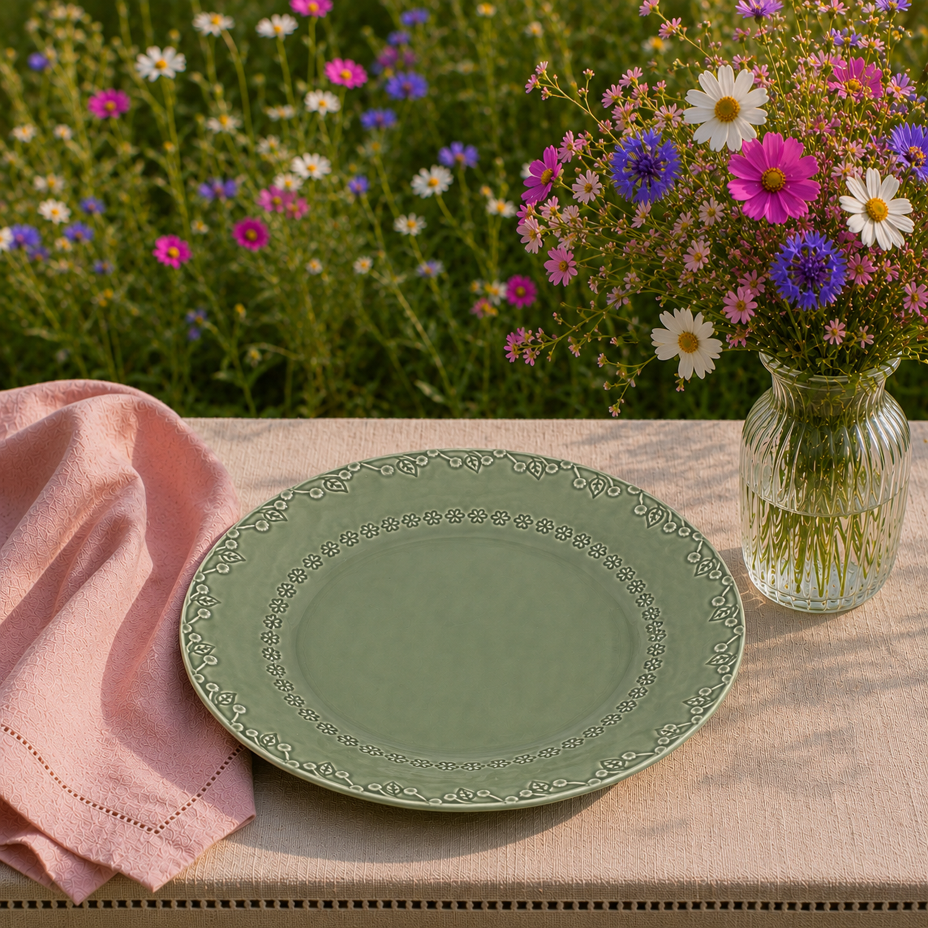 Flora Dinner Plate Grey