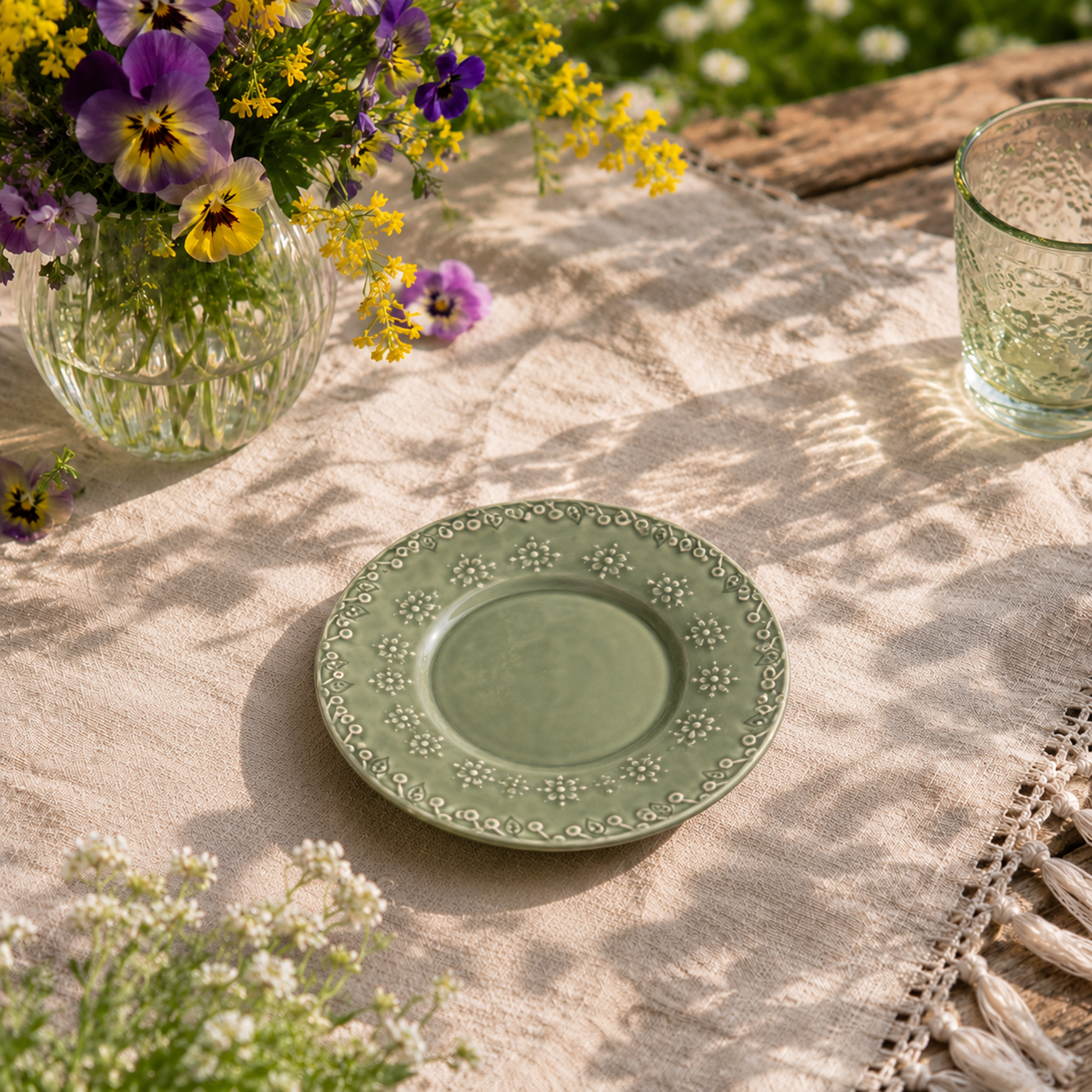Flora Dessert Plate Grey