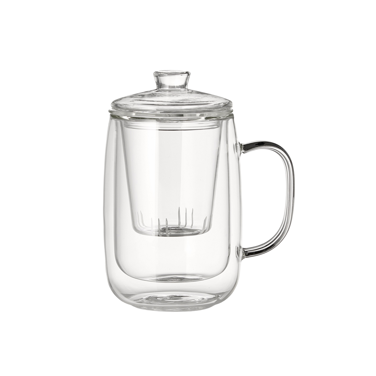 Thermic Double-Walled glass Mug with Tea Strainer 295ml