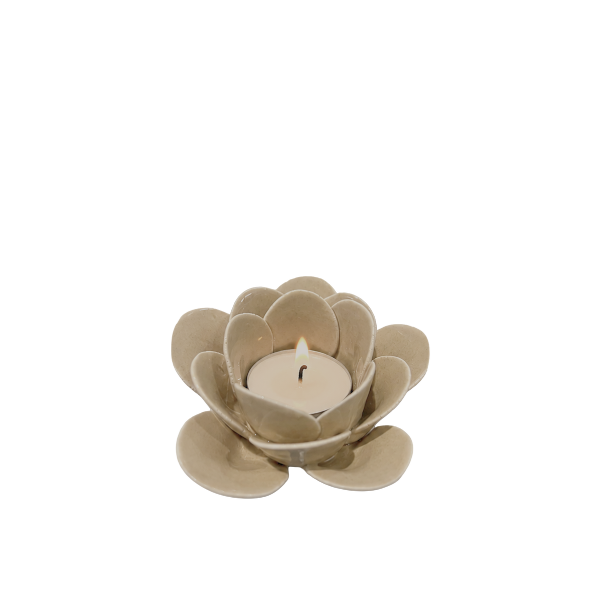 Fleur T-Light Candle Holder Taupe