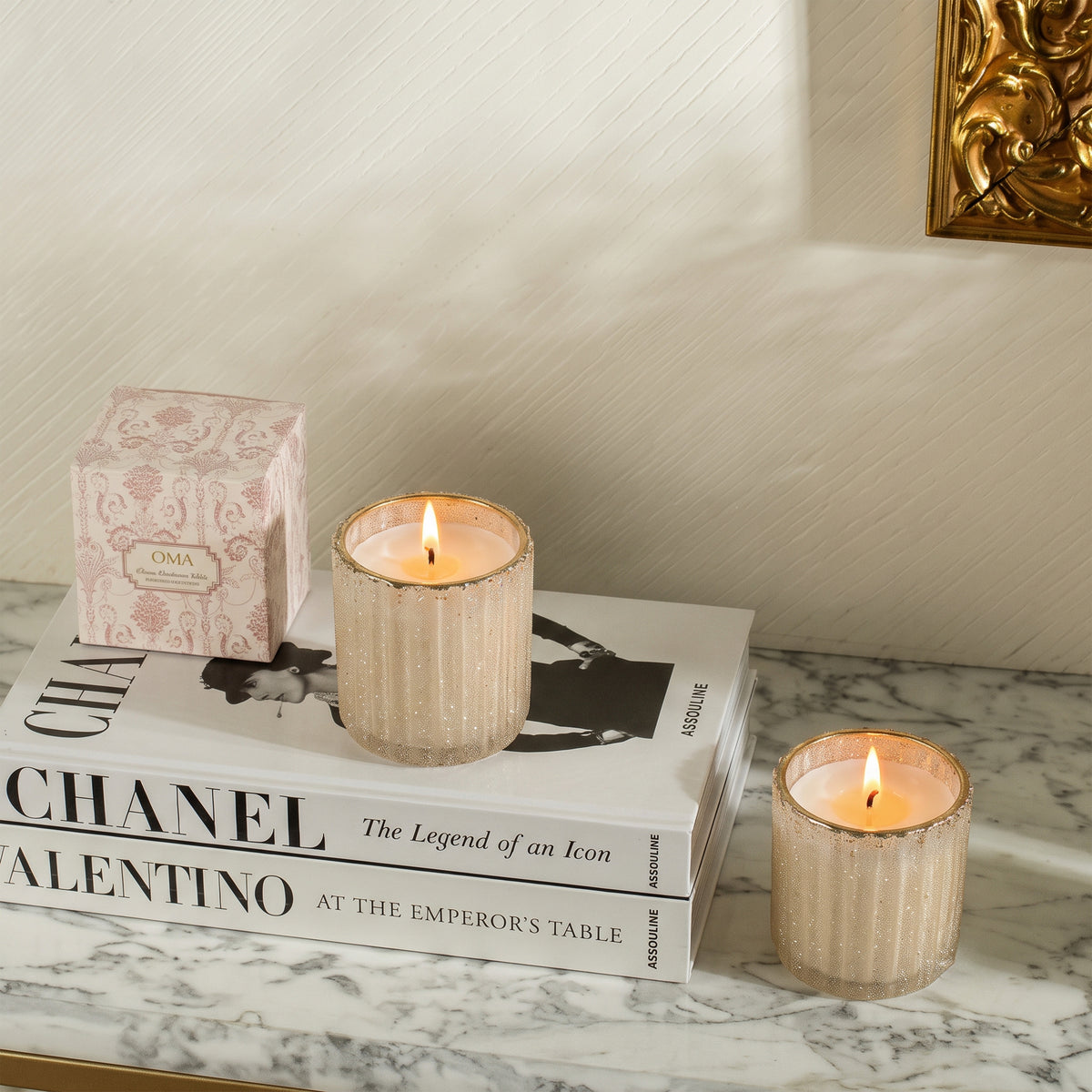 Crown Fern Moss Candle S/2