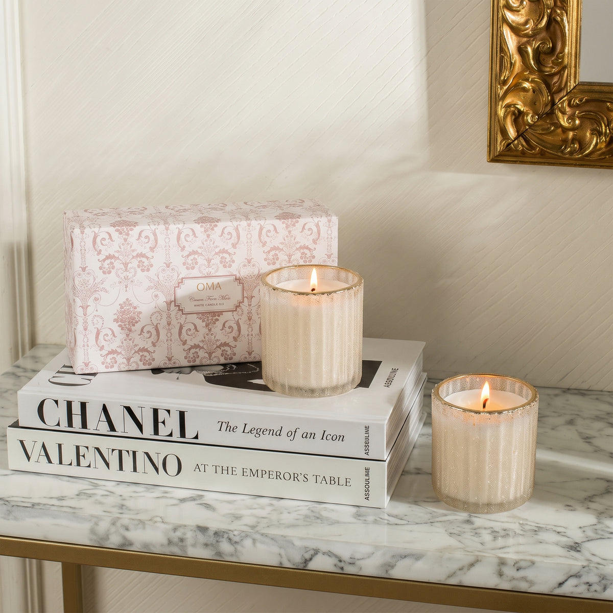 Crown Fern Moss Candle S/2