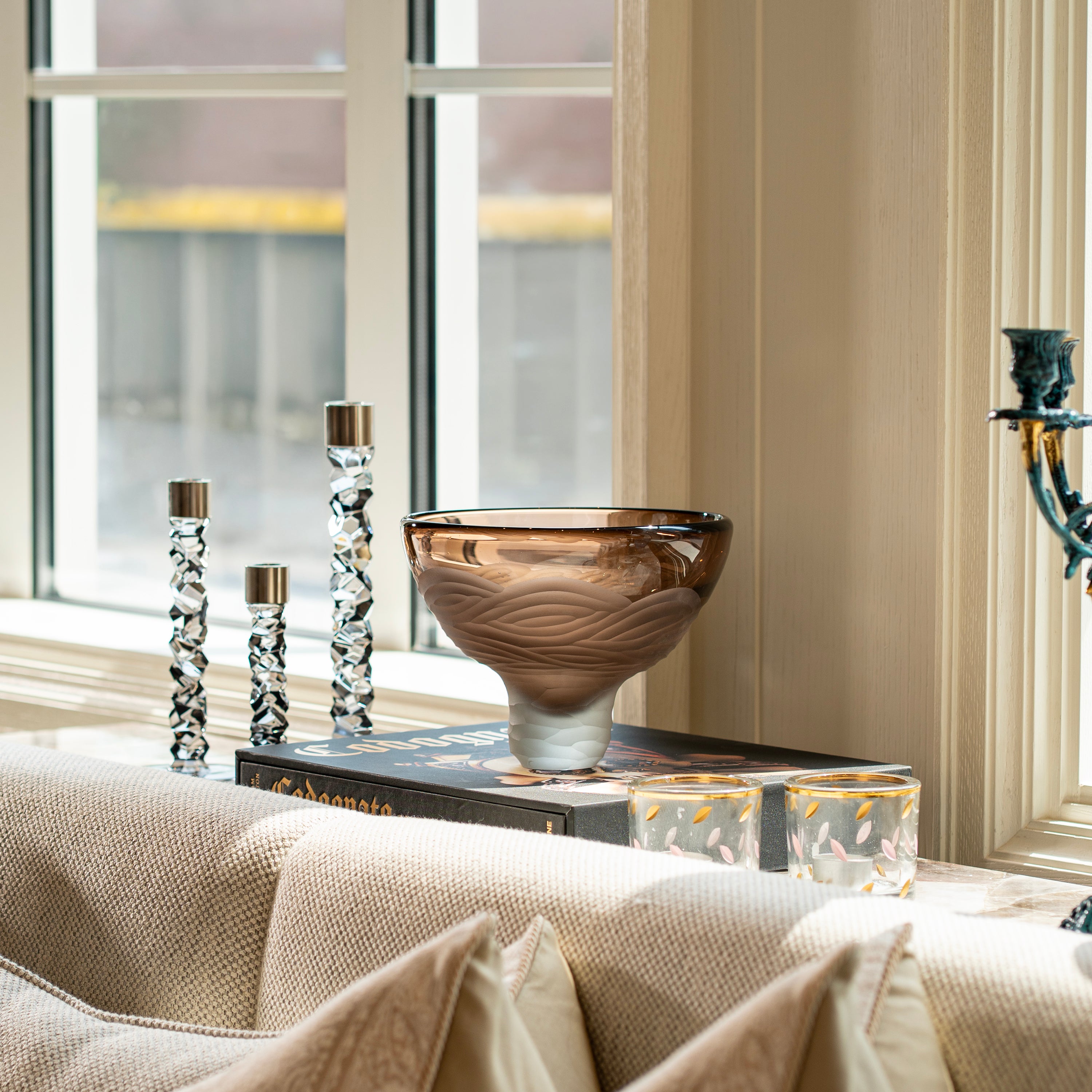 Pontil Centrepiece Bowl Brown