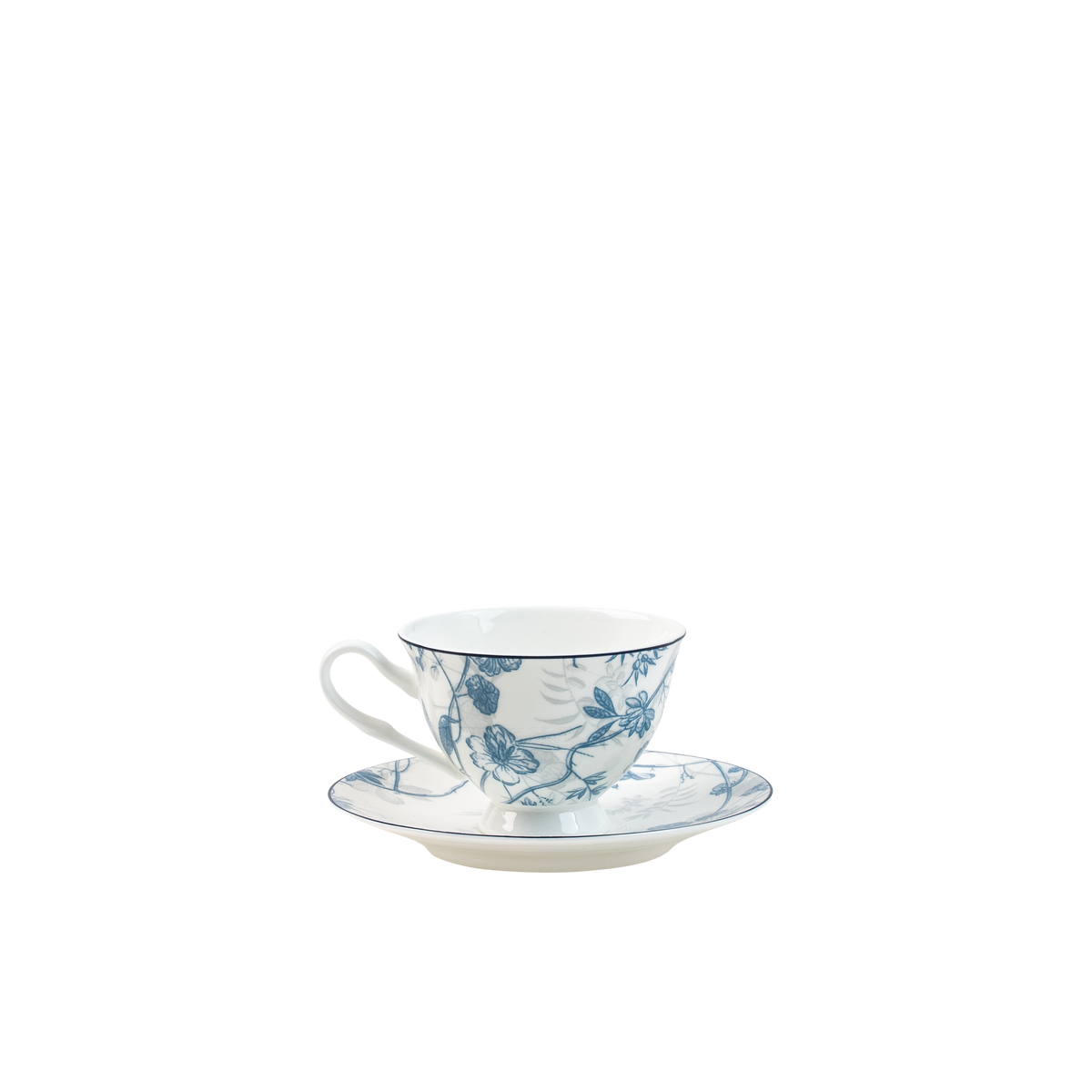 Blue Flower Tea Cup & Saucer